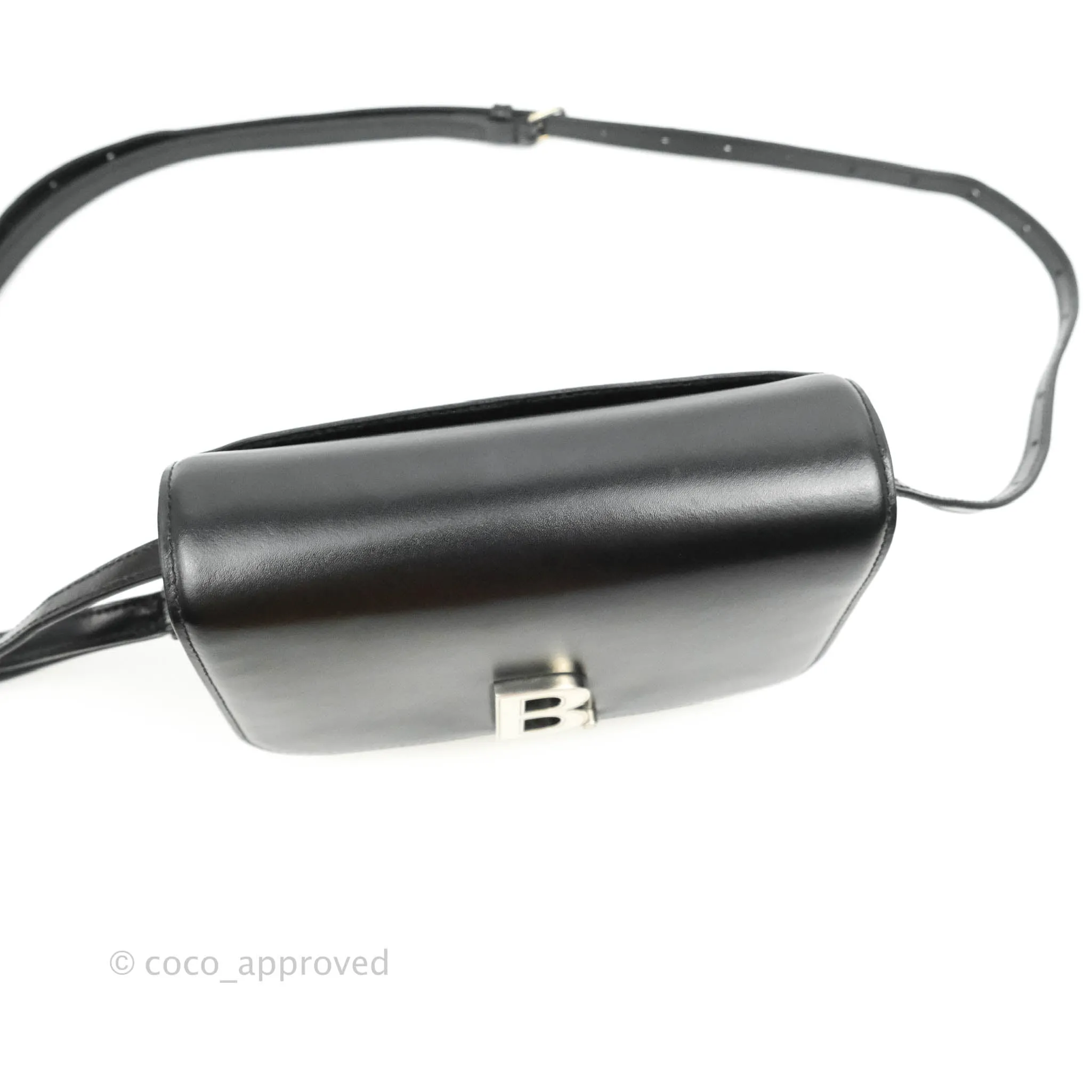 Balenciaga Small B Bag Black Box Calfskin Silver Hardware