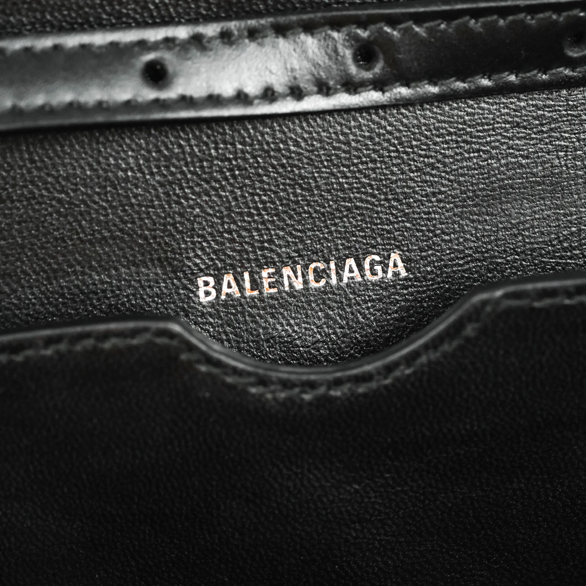 Balenciaga Small B Bag Black Box Calfskin Silver Hardware