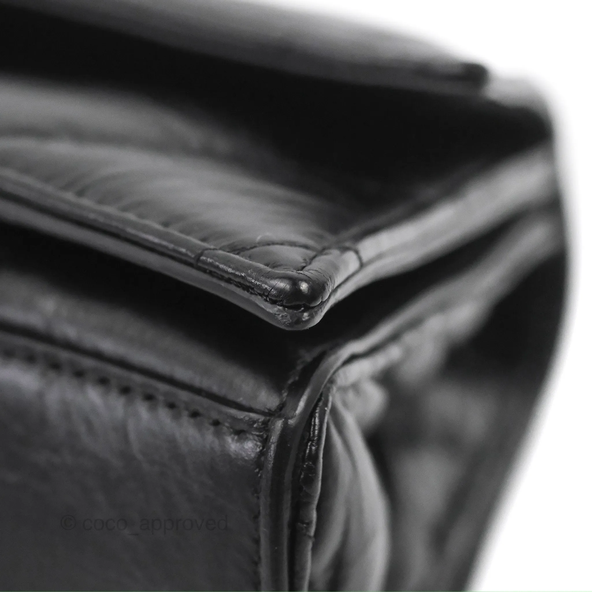 Balenciaga Small Crush Chain Bag Quilted Black Calfskin Black Matte Hardware