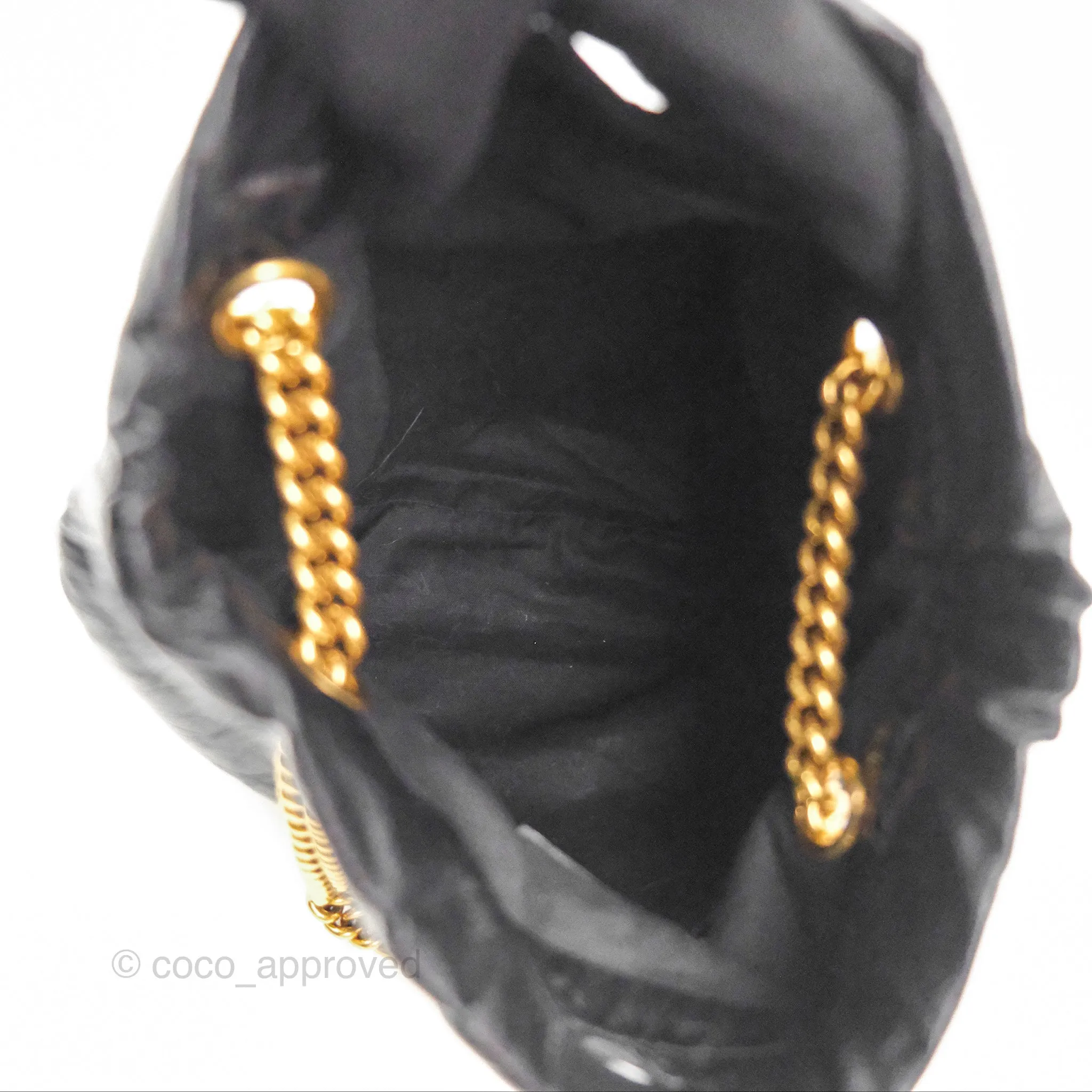 Balenciaga Small Crush Tote Bag Black Calfskin Aged Gold Hardware