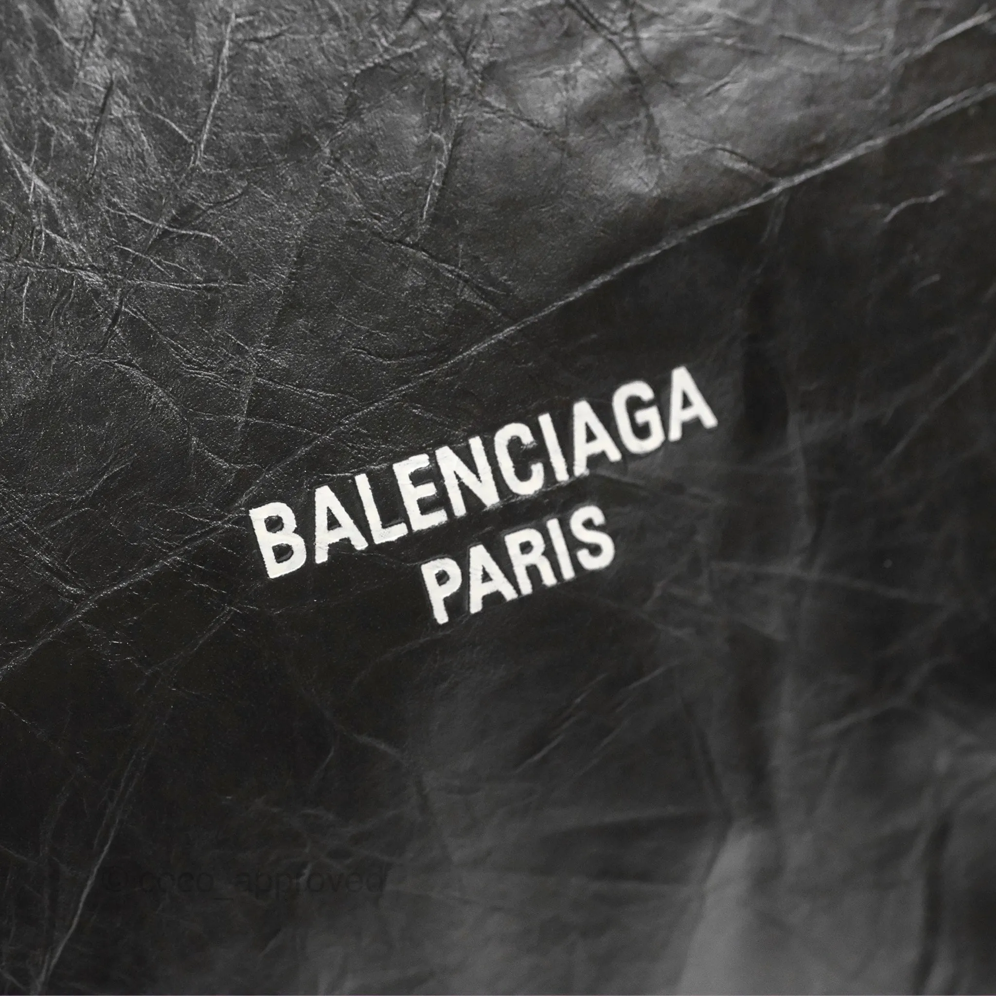 Balenciaga Small Crush Tote Bag Black Calfskin Aged Gold Hardware
