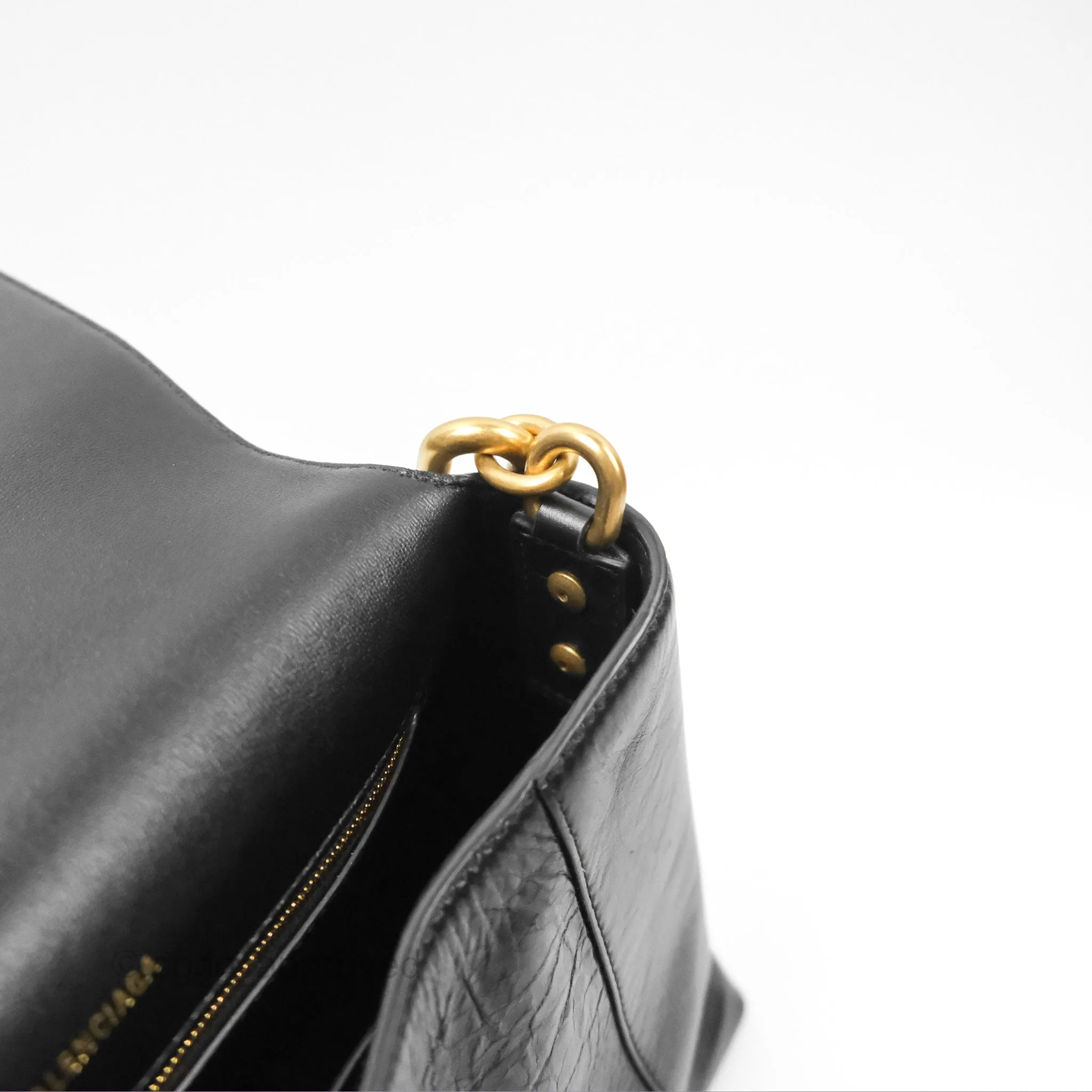 Balenciaga Small Downtown Black Shoulder Bag
