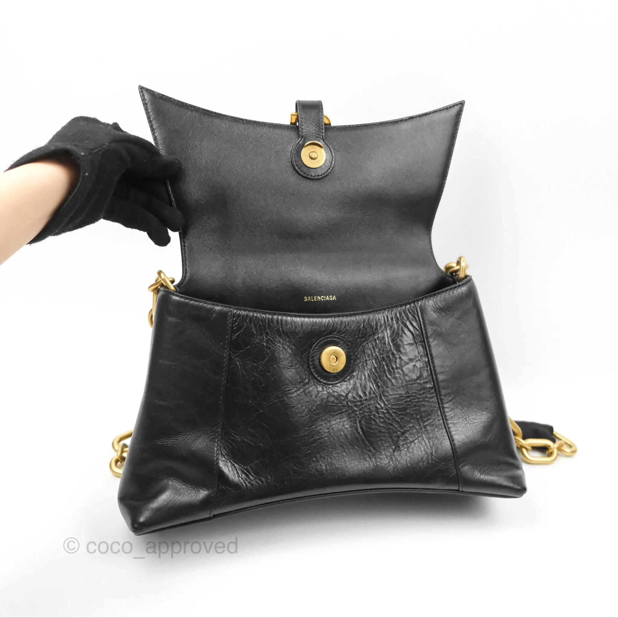 Balenciaga Small Downtown Black Shoulder Bag