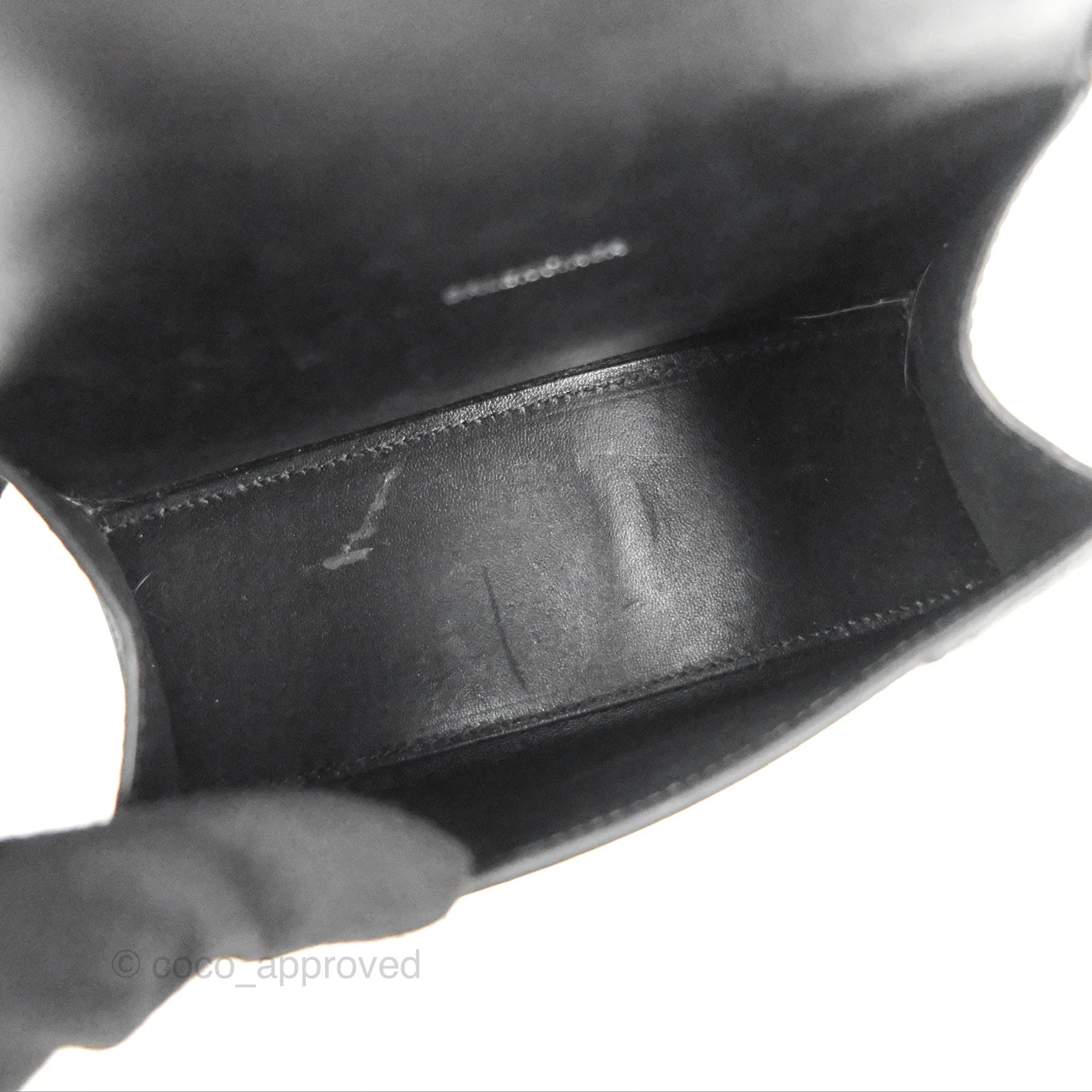 Balenciaga Small Hourglass Graffiti Top Handle Bag Black Calfskin