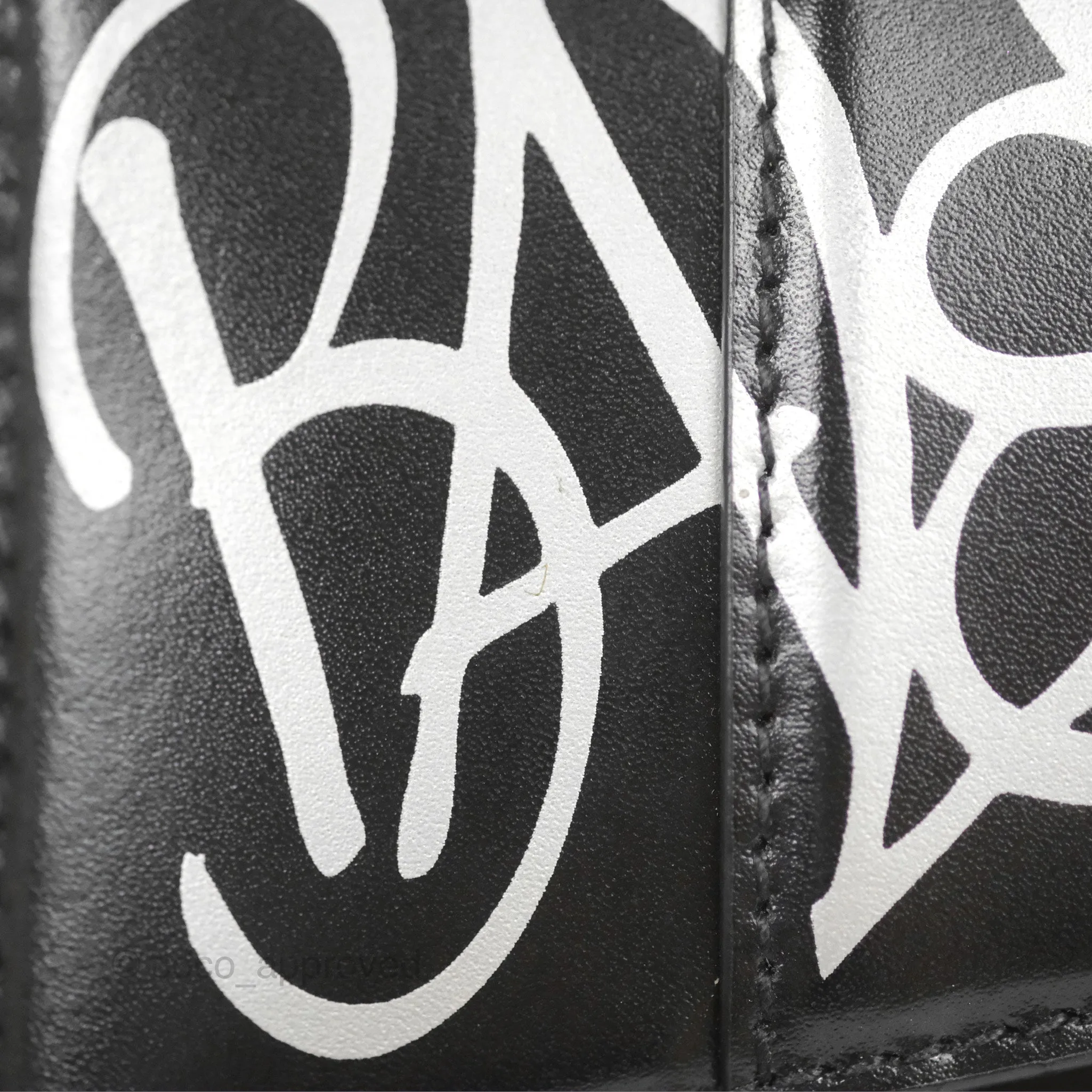 Balenciaga Small Hourglass Graffiti Top Handle Bag Black Calfskin