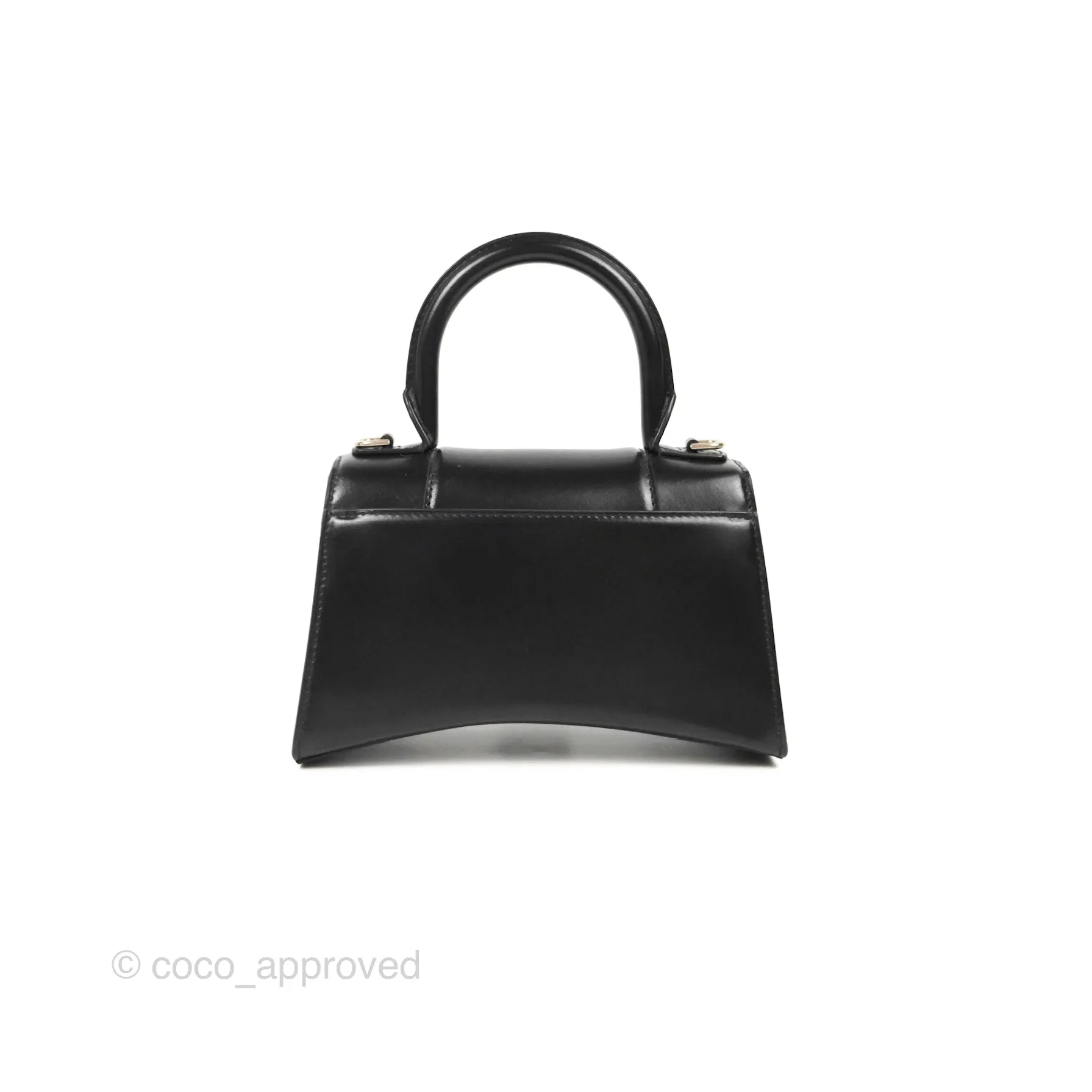 Balenciaga Small Hourglass Graffiti Top Handle Bag Black Calfskin