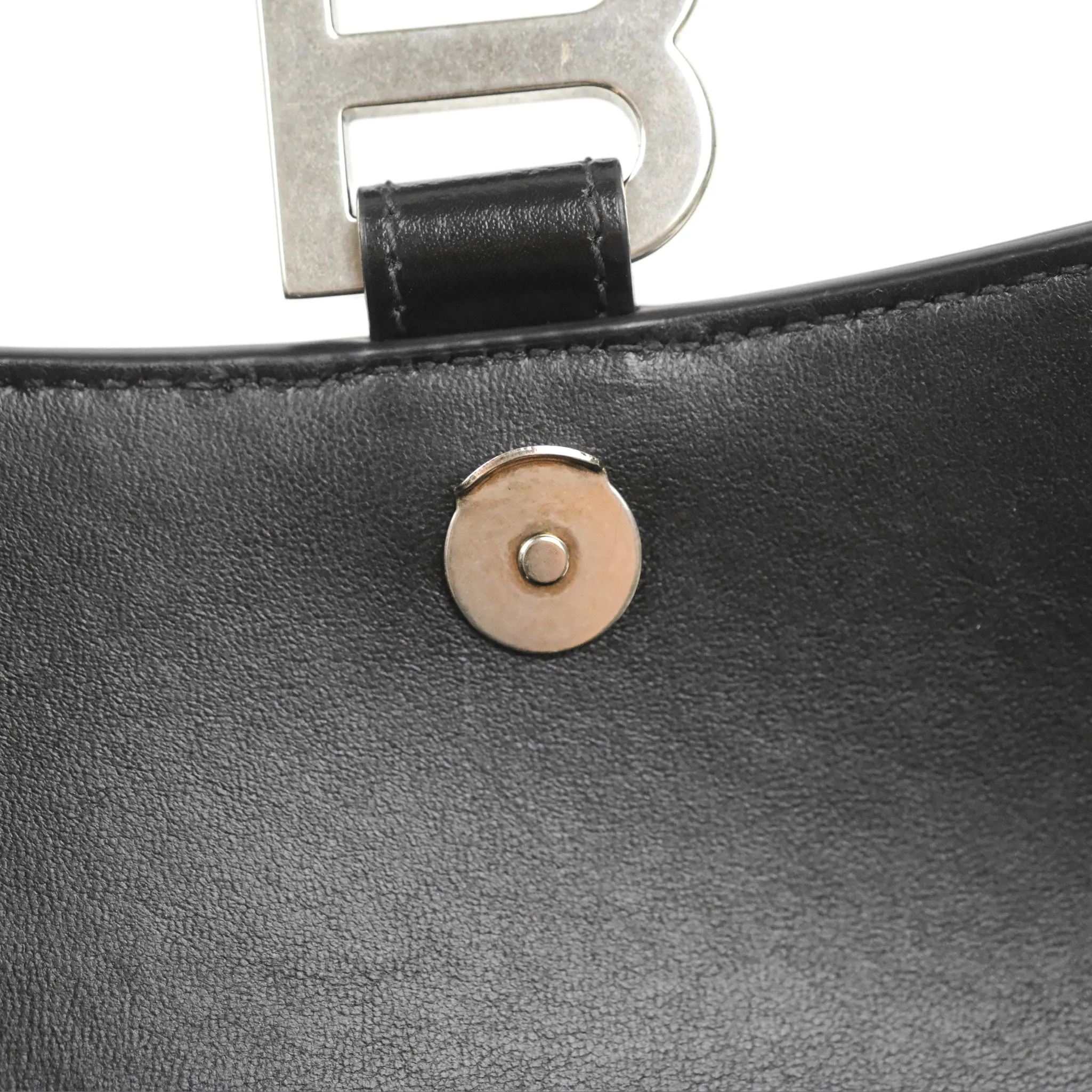 Balenciaga Small Hourglass Graffiti Top Handle Bag Black Calfskin