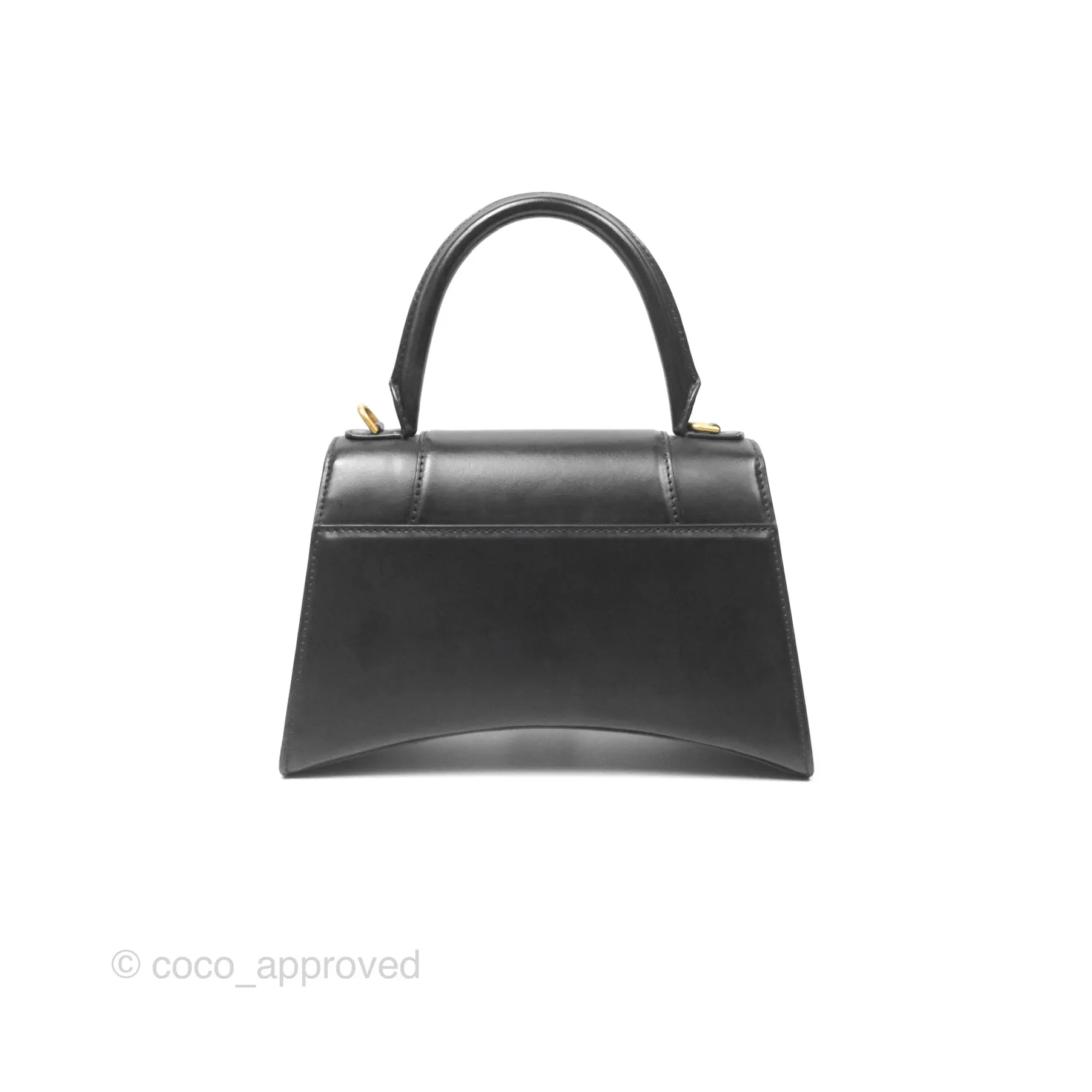 Balenciaga Small Hourglass Top Handle Bag Black Box Calfskin