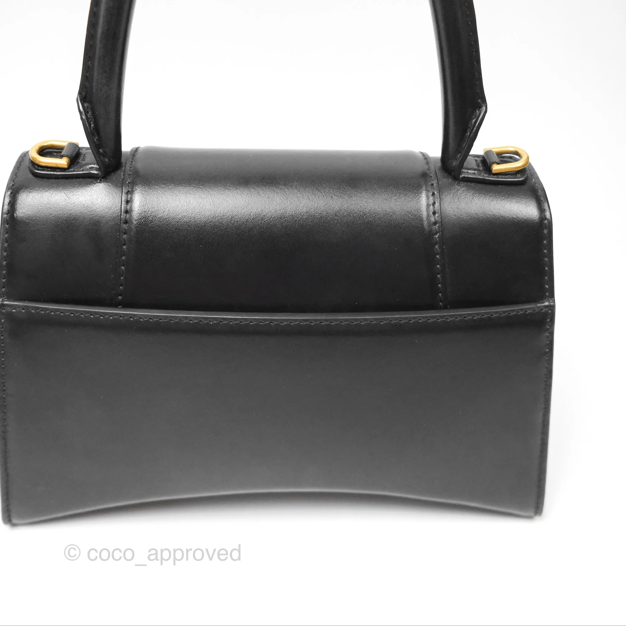 Balenciaga Small Hourglass Top Handle Bag Black Box Calfskin