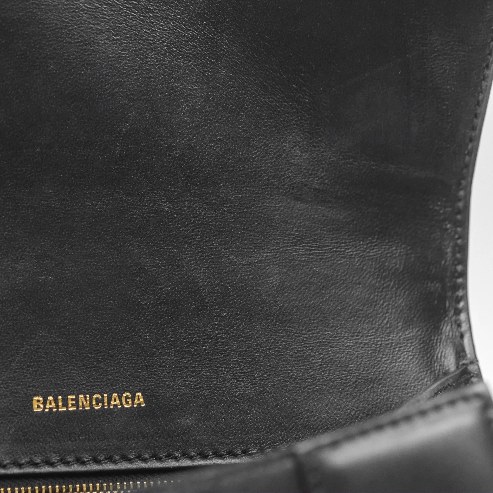 Balenciaga Small Hourglass Top Handle Bag Black Box Calfskin