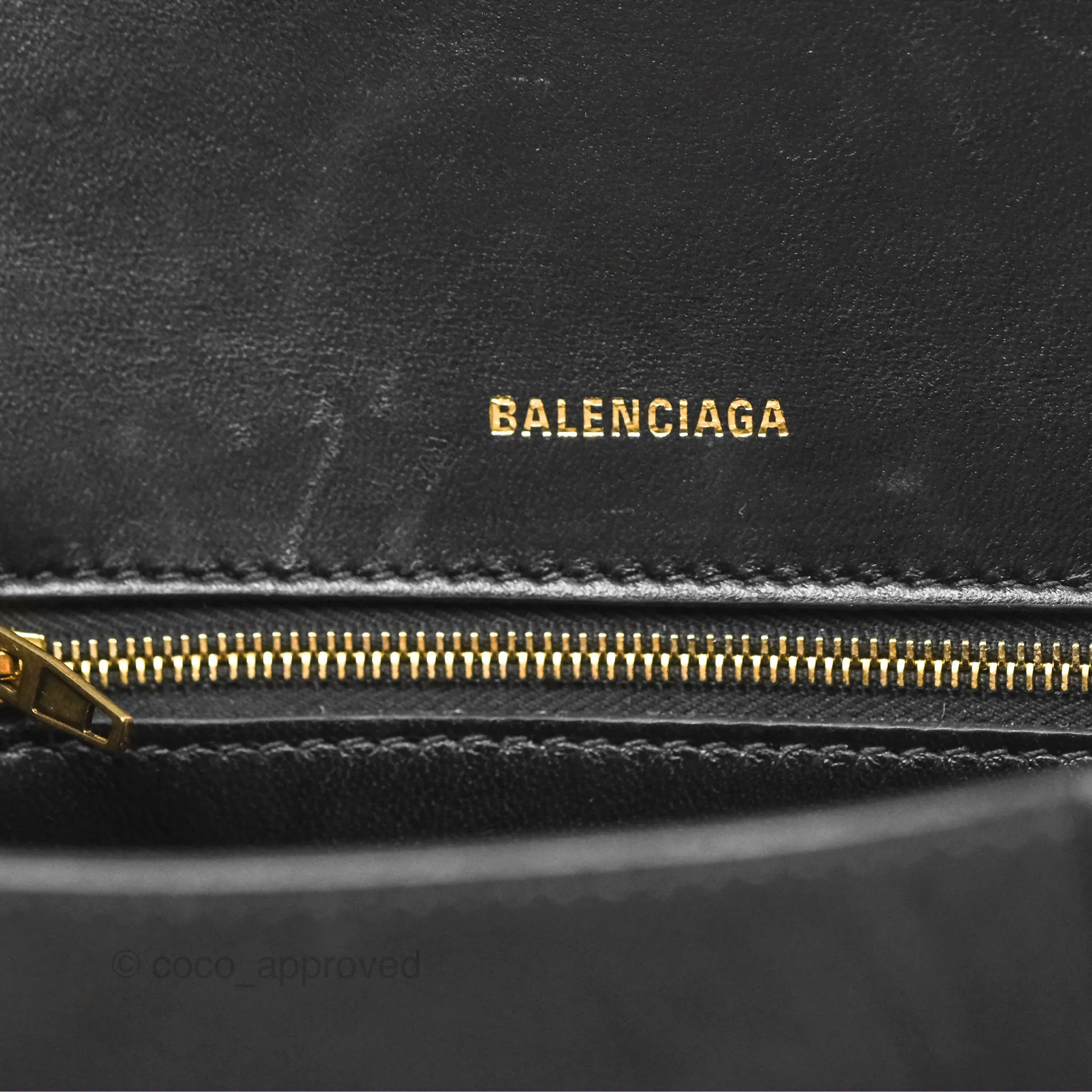 Balenciaga Small Hourglass Top Handle Bag Black Box Calfskin