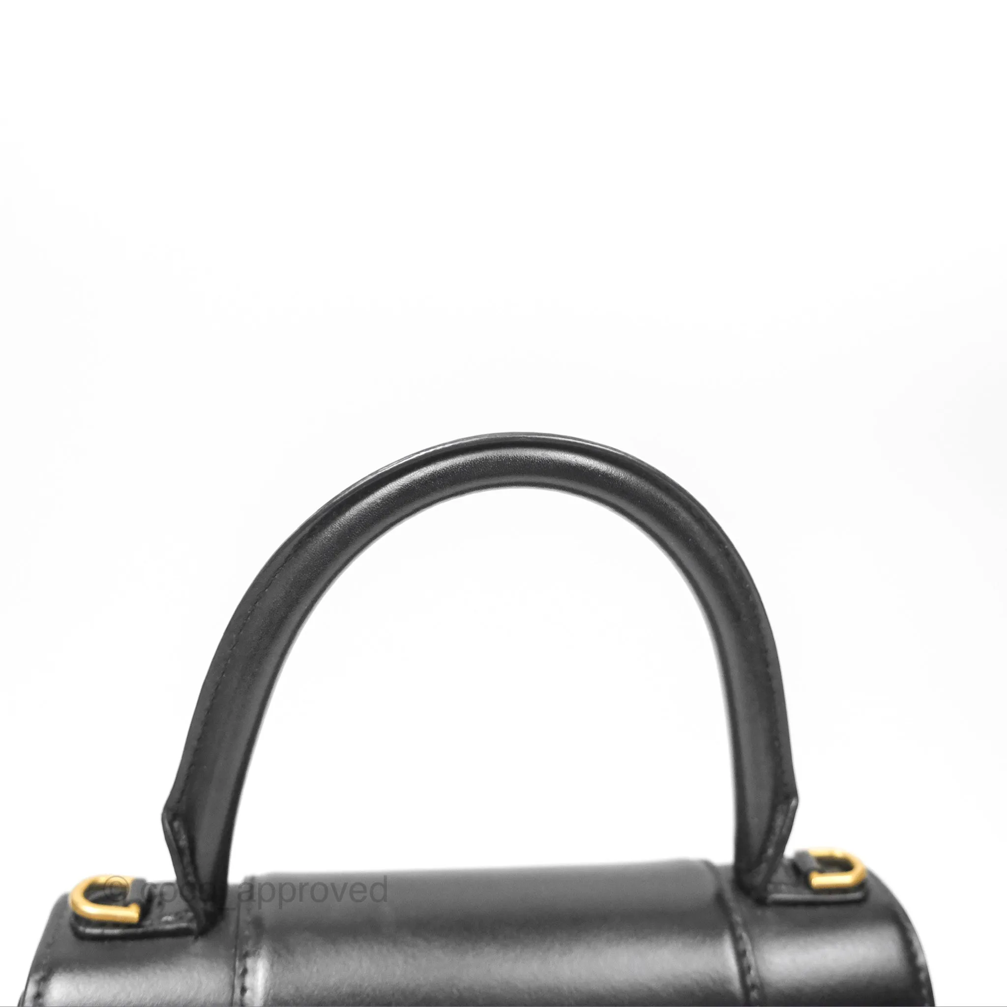 Balenciaga Small Hourglass Top Handle Bag Black Box Calfskin