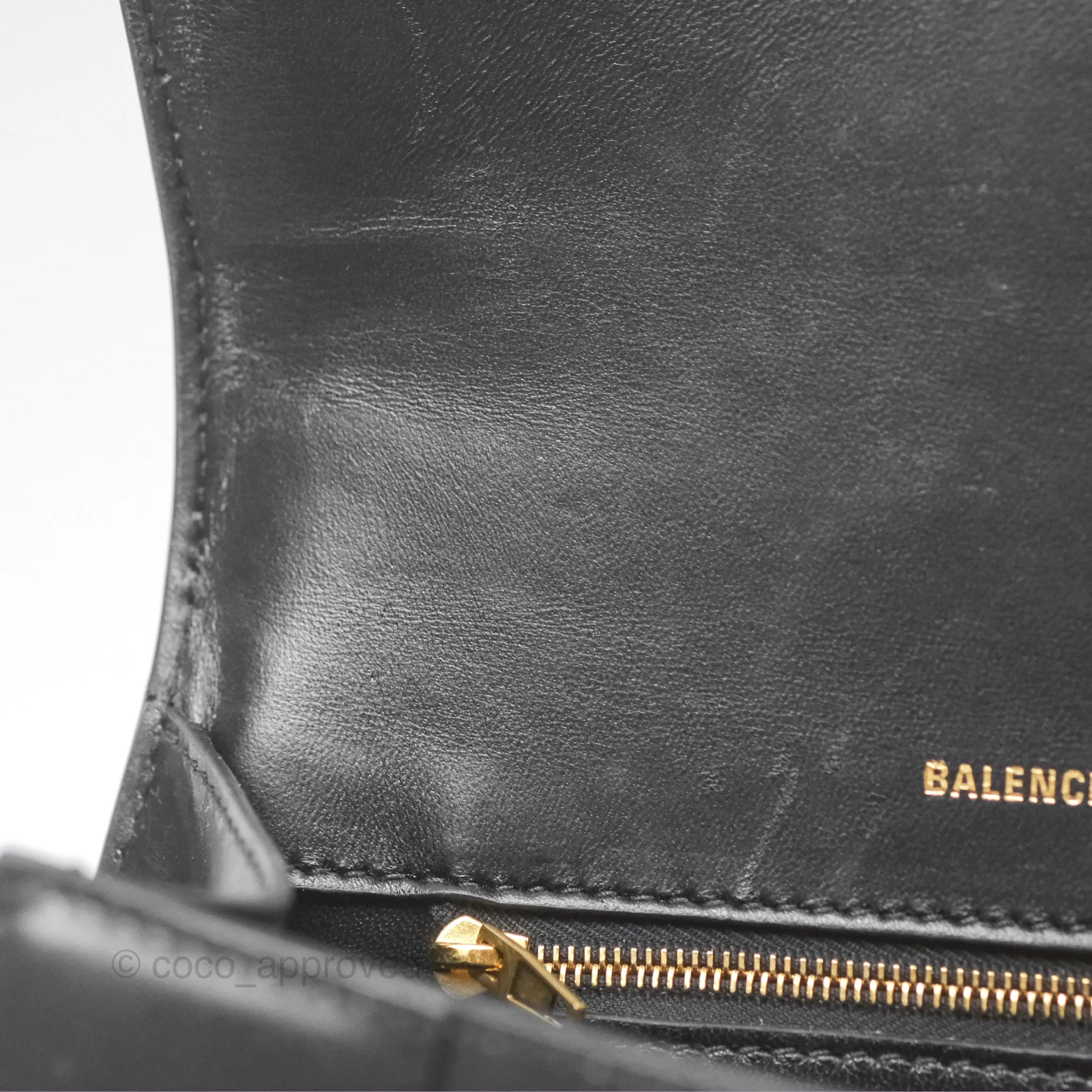 Balenciaga Small Hourglass Top Handle Bag Black Box Calfskin