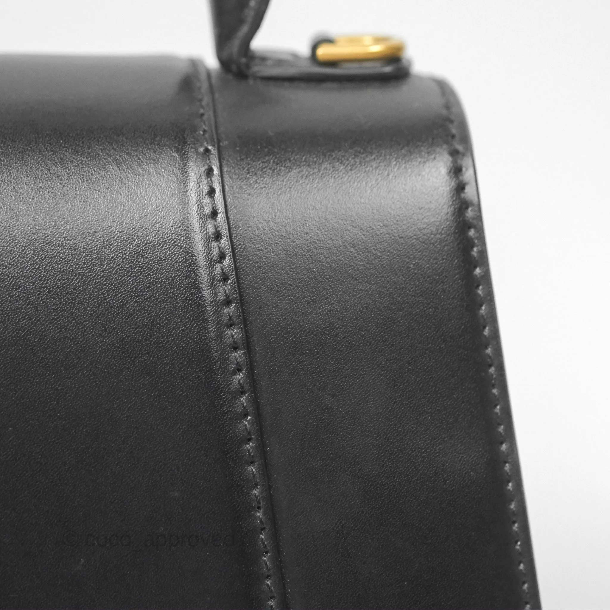 Balenciaga Small Hourglass Top Handle Bag Black Box Calfskin