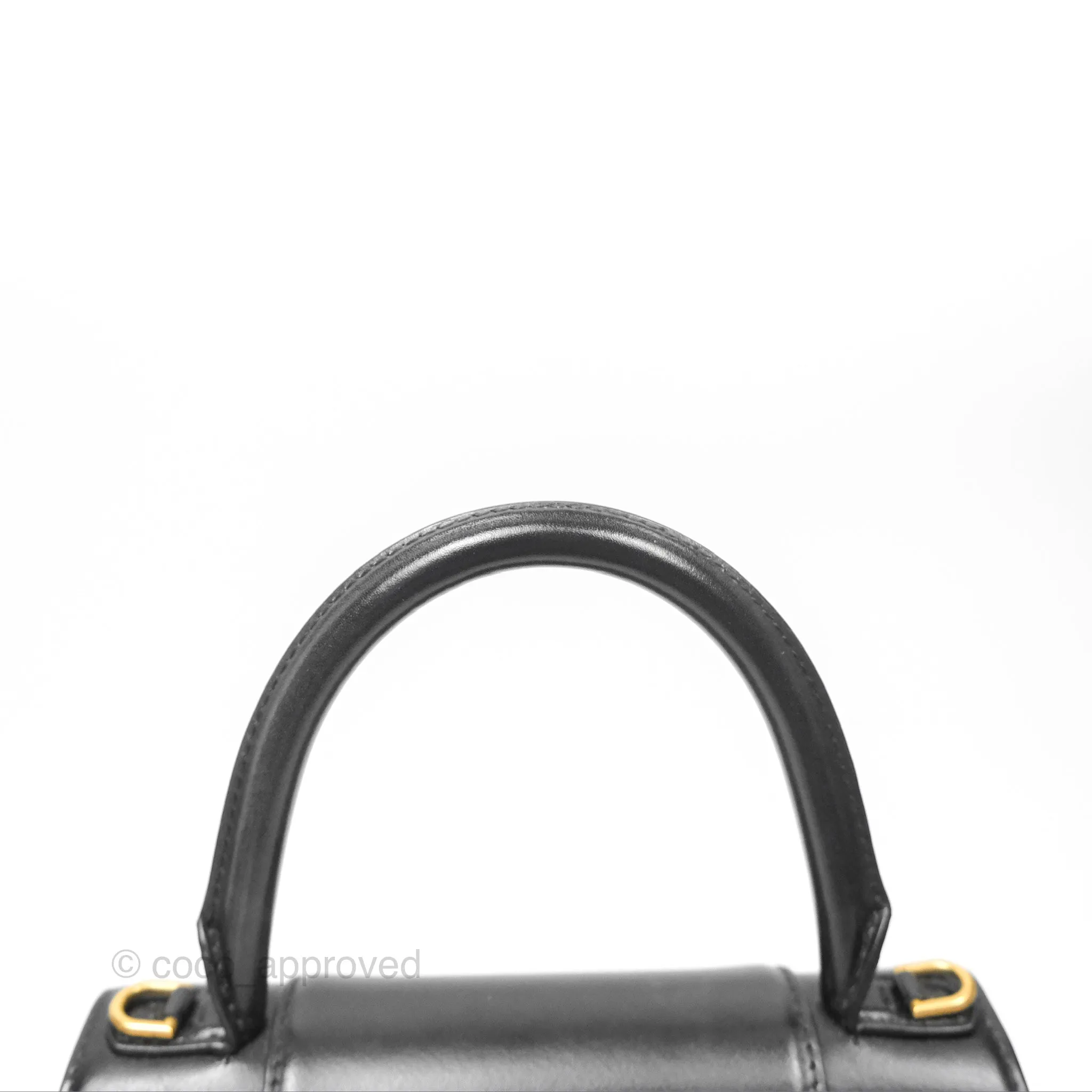 Balenciaga Small Hourglass Top Handle Bag Black Box Calfskin