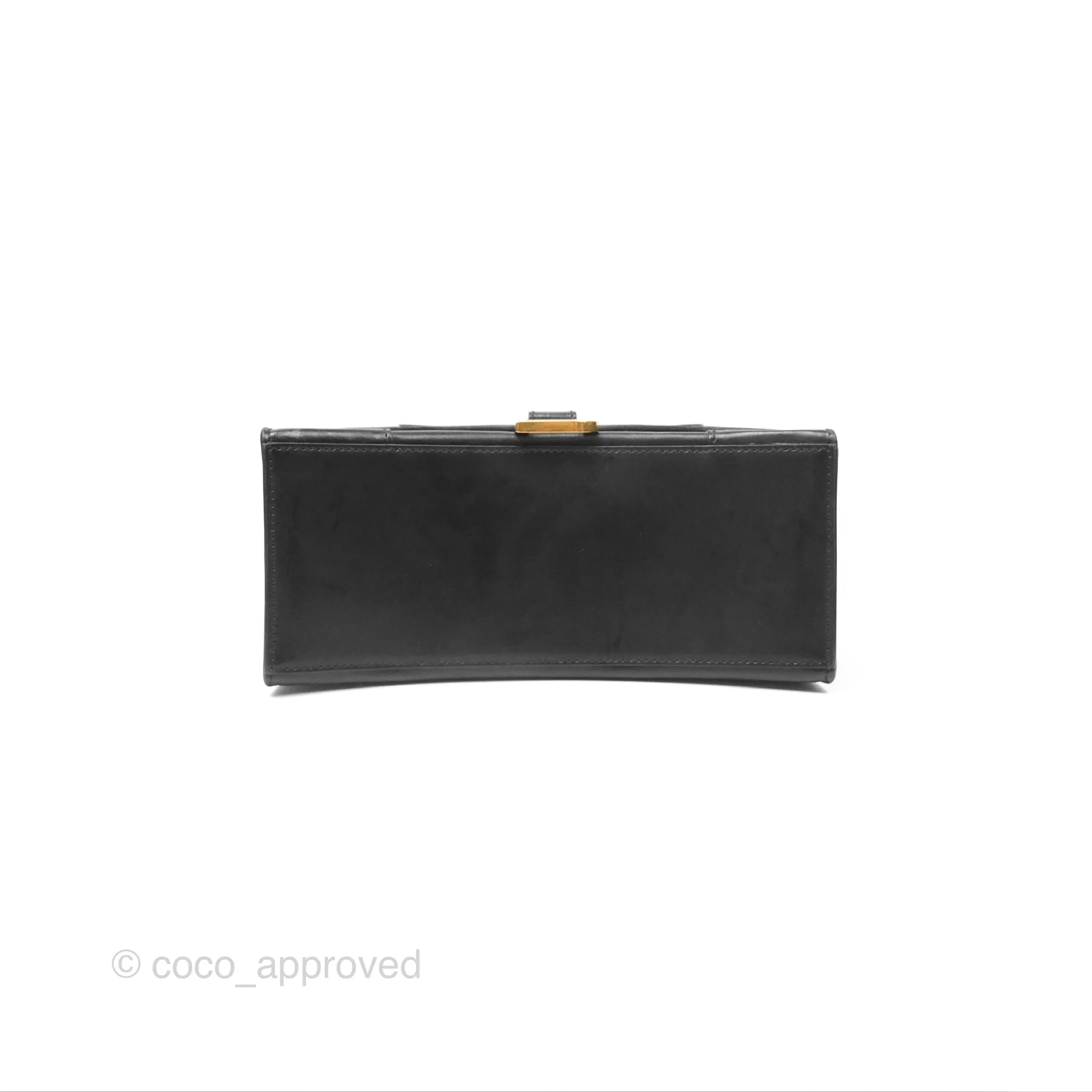 Balenciaga Small Hourglass Top Handle Bag Black Box Calfskin