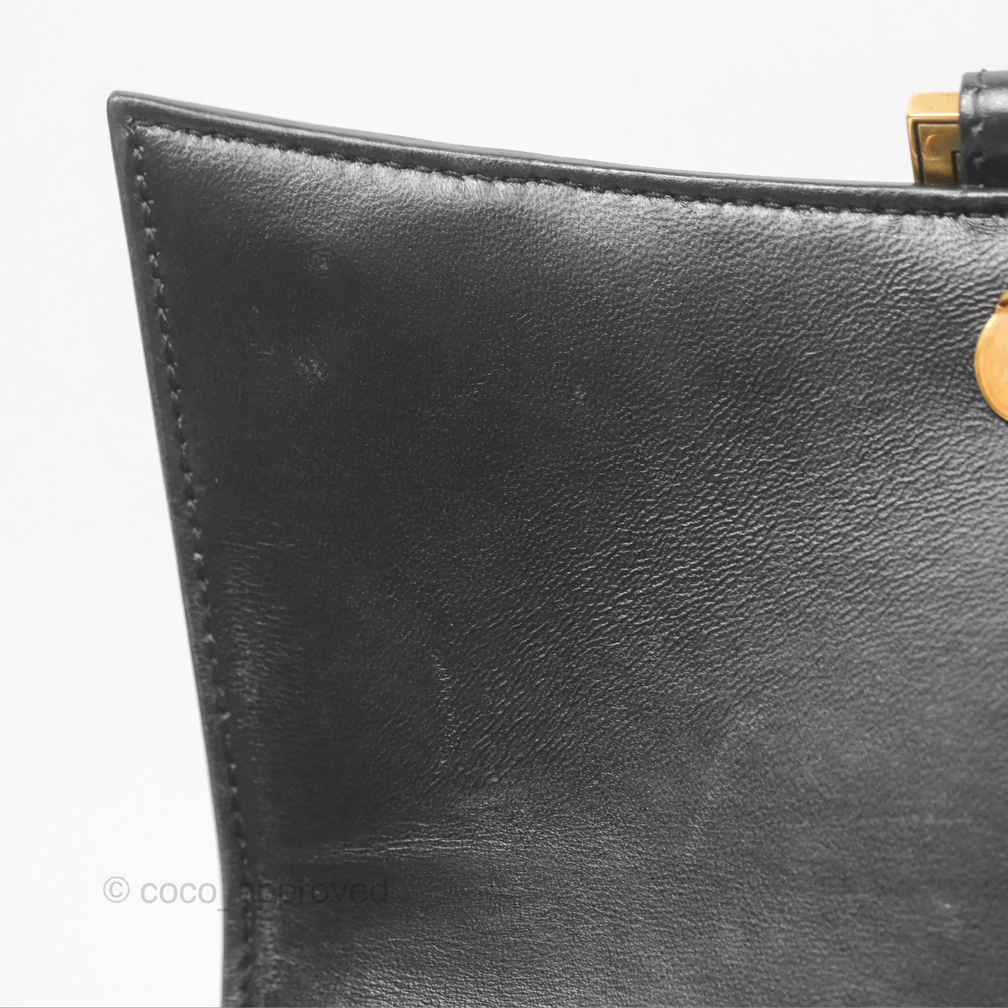 Balenciaga Small Hourglass Top Handle Bag Black Box Calfskin