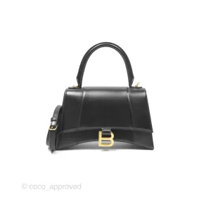 Balenciaga Small Hourglass Top Handle Bag Black Box Calfskin