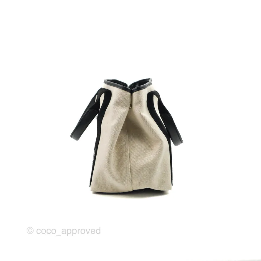 Balenciaga Small Navy Cabas Bag Off-white Canvas