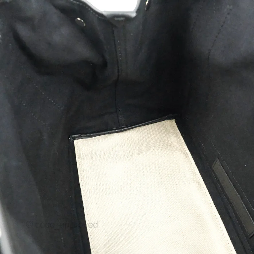 Balenciaga Small Navy Cabas Bag Off-white Canvas