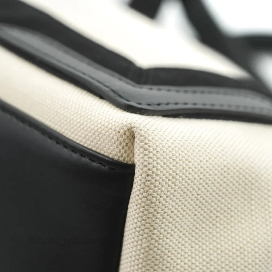 Balenciaga Small Navy Cabas Bag Off-white Canvas