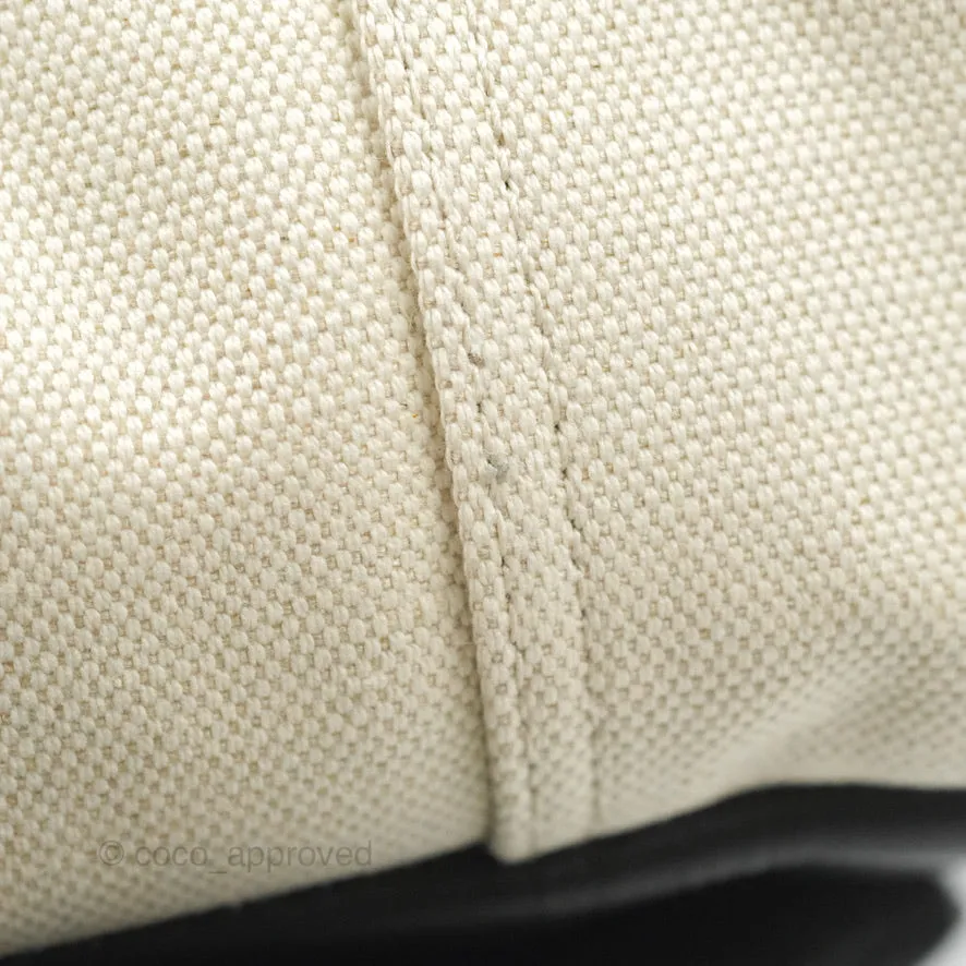 Balenciaga Small Navy Cabas Bag Off-white Canvas