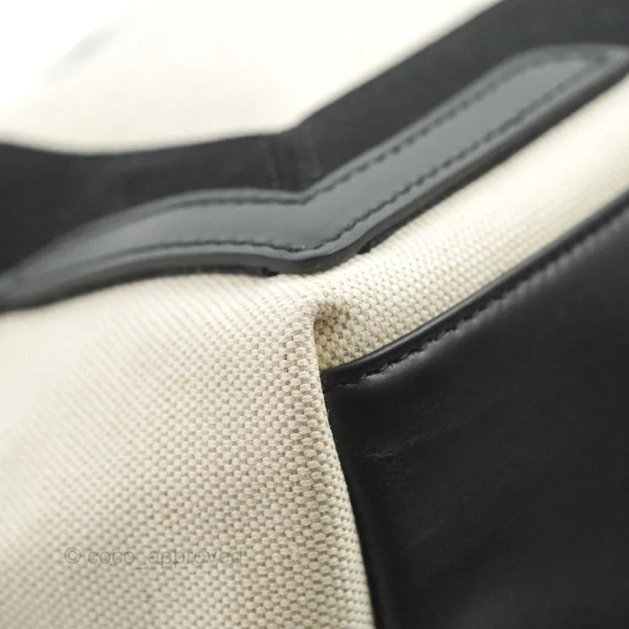 Balenciaga Small Navy Cabas Bag Off-white Canvas