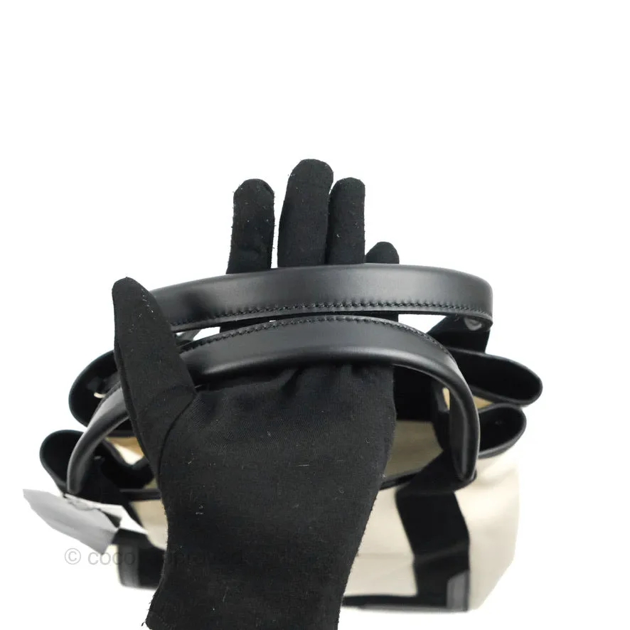 Balenciaga Small Navy Cabas Bag Off-white Canvas