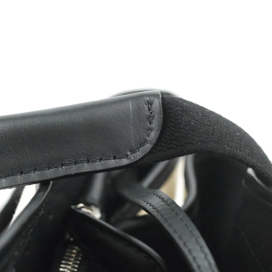 Balenciaga Small Navy Cabas Bag Off-white Canvas