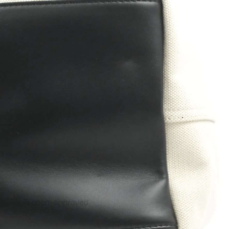 Balenciaga Small Navy Cabas Bag Off-white Canvas