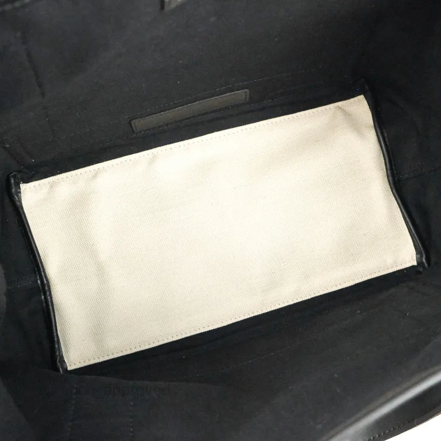 Balenciaga Small Navy Cabas Bag Off-white Canvas