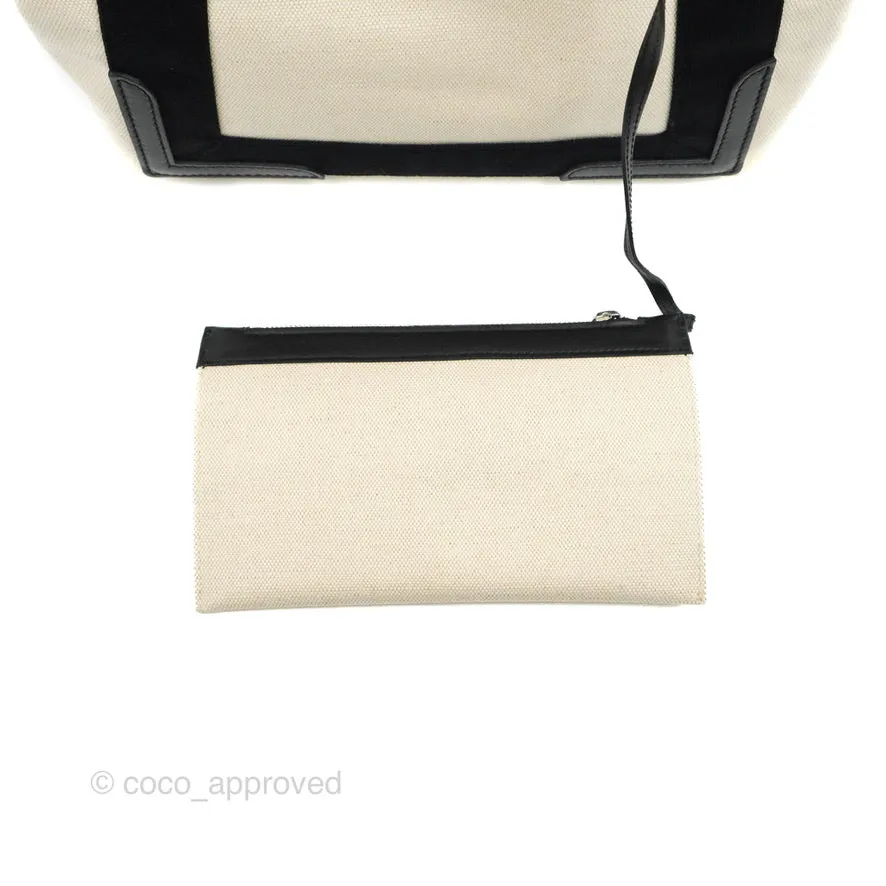 Balenciaga Small Navy Cabas Bag Off-white Canvas