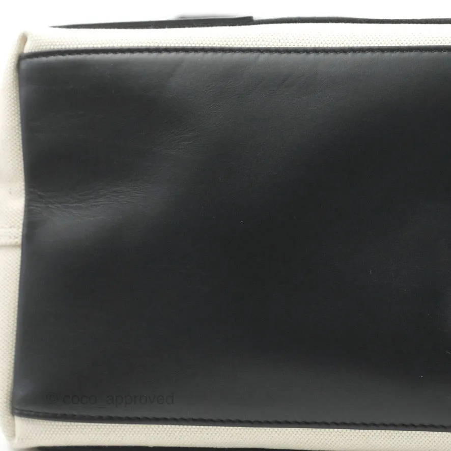 Balenciaga Small Navy Cabas Bag Off-white Canvas