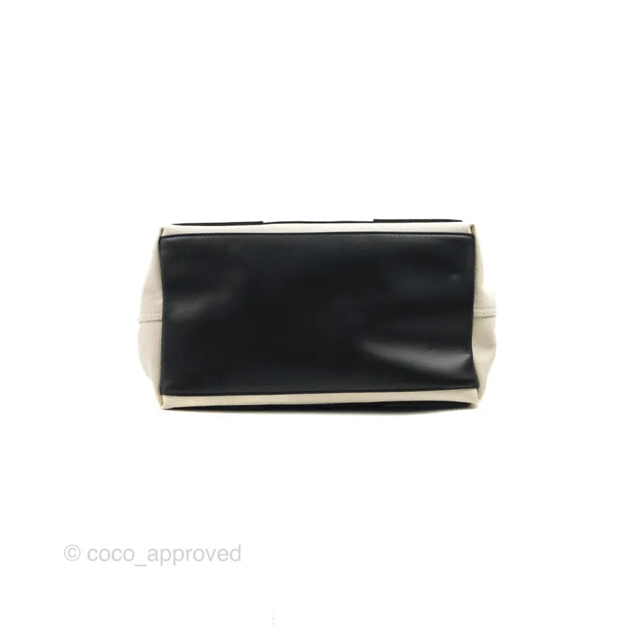 Balenciaga Small Navy Cabas Bag Off-white Canvas