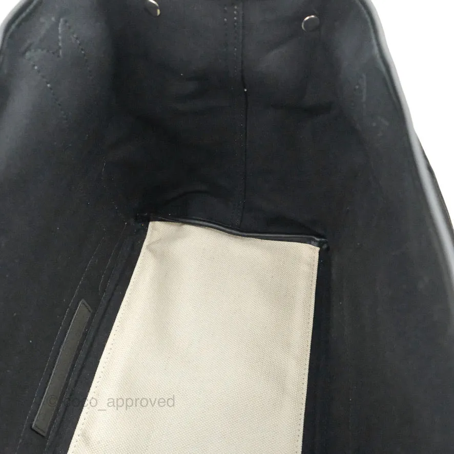 Balenciaga Small Navy Cabas Bag Off-white Canvas