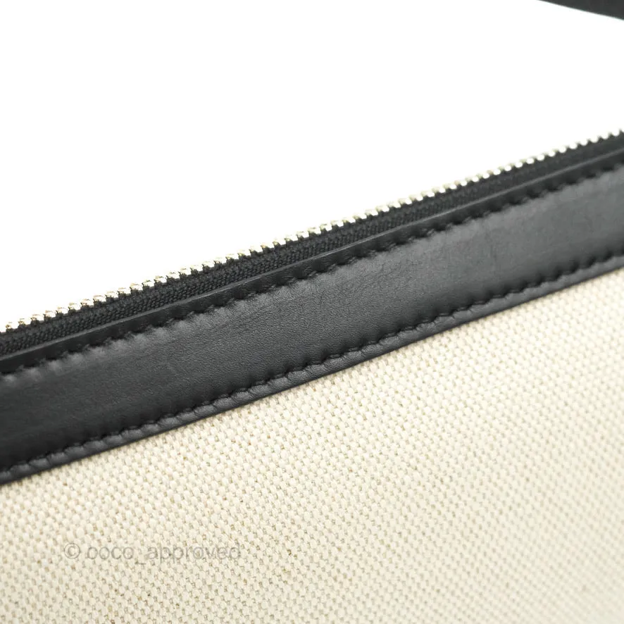 Balenciaga Small Navy Cabas Bag Off-white Canvas