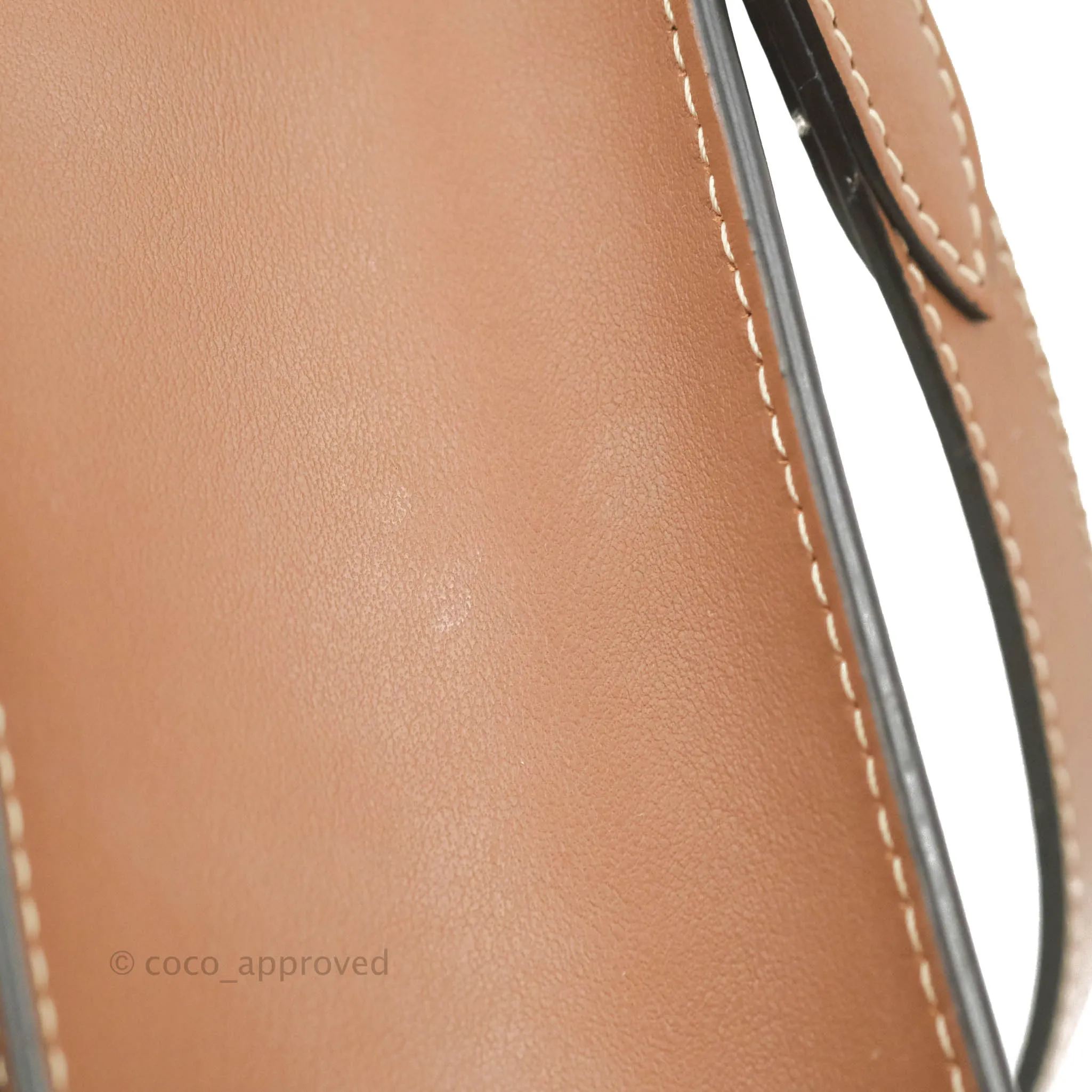 Burberry Smooth Calfskin Canvas Two Tone Mini Pocket Bag Beige Tan