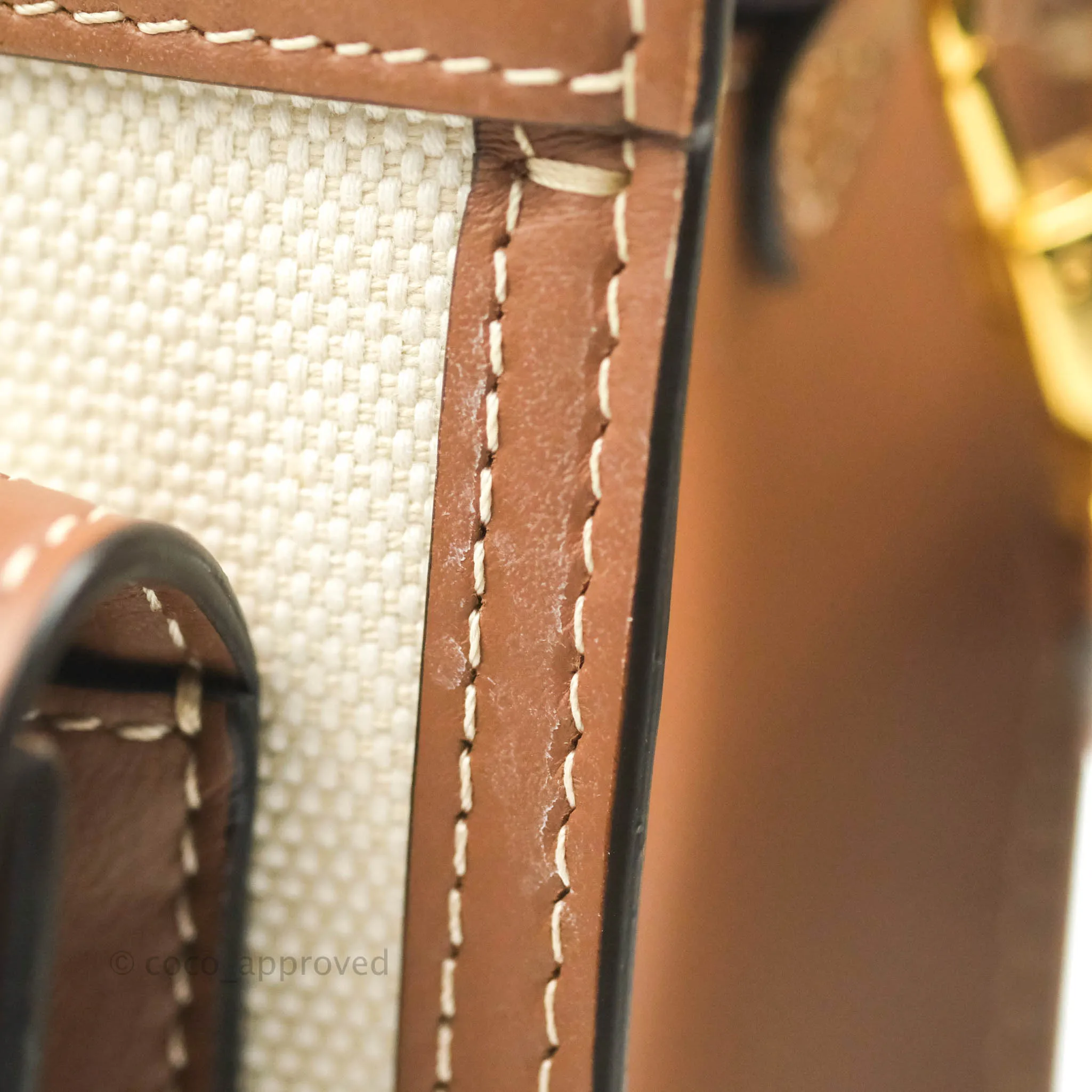 Burberry Smooth Calfskin Canvas Two Tone Mini Pocket Bag Beige Tan
