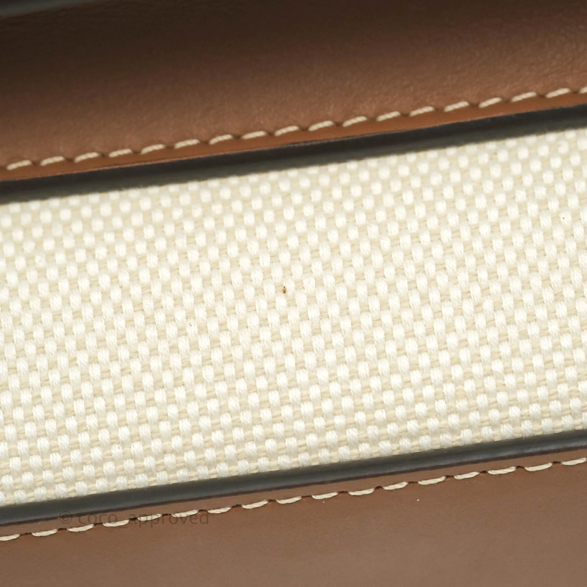Burberry Smooth Calfskin Canvas Two Tone Mini Pocket Bag Beige Tan