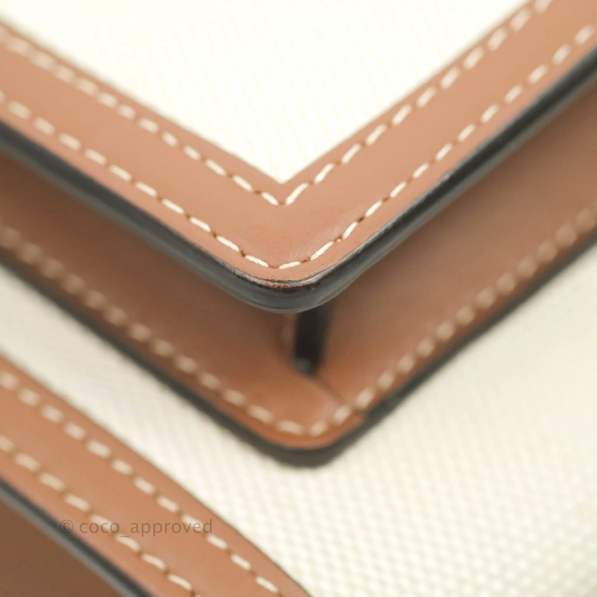 Burberry Smooth Calfskin Canvas Two Tone Mini Pocket Bag Beige Tan