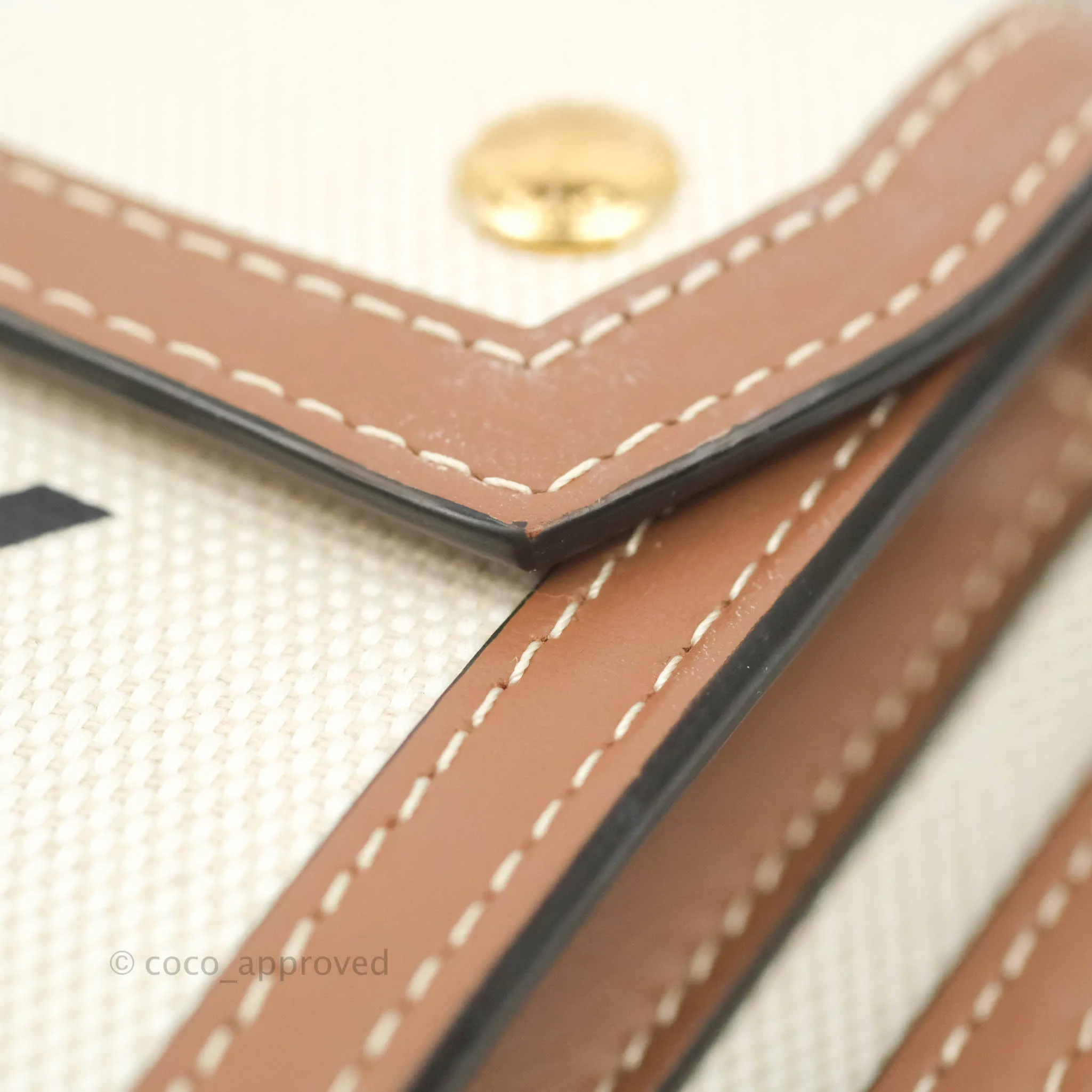 Burberry Smooth Calfskin Canvas Two Tone Mini Pocket Bag Beige Tan
