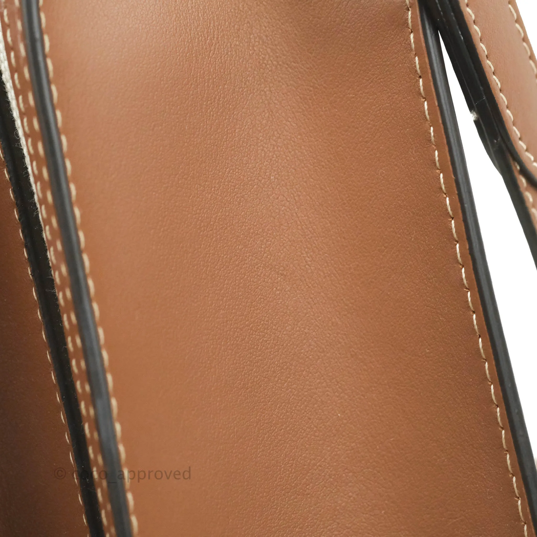 Burberry Smooth Calfskin Canvas Two Tone Mini Pocket Bag Beige Tan