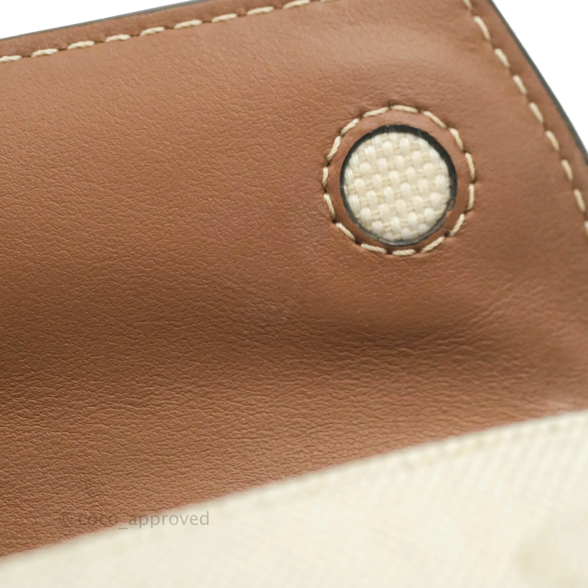 Burberry Smooth Calfskin Canvas Two Tone Mini Pocket Bag Beige Tan