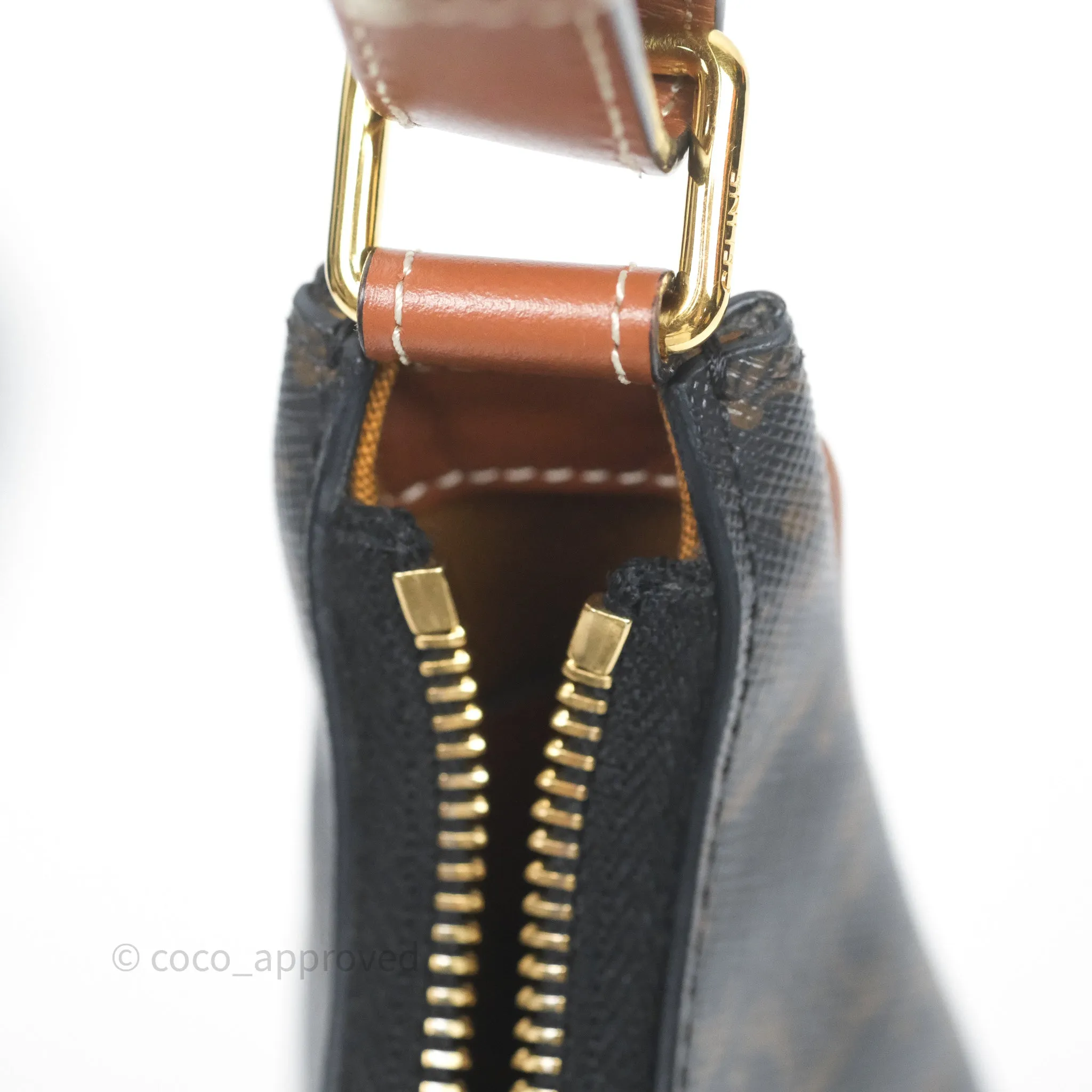Celine Ava Bag In Triomphe Canvas Calfskin Tan