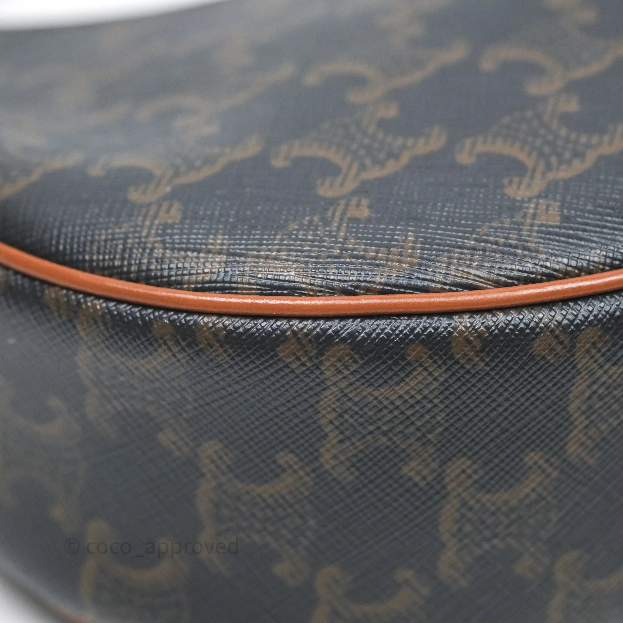 Celine Ava Bag In Triomphe Canvas Calfskin Tan