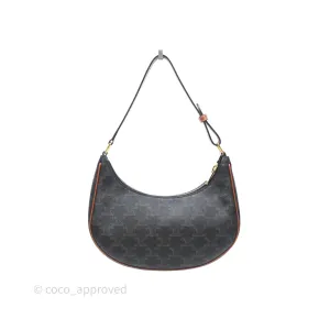 Celine Ava Bag In Triomphe Canvas Calfskin Tan