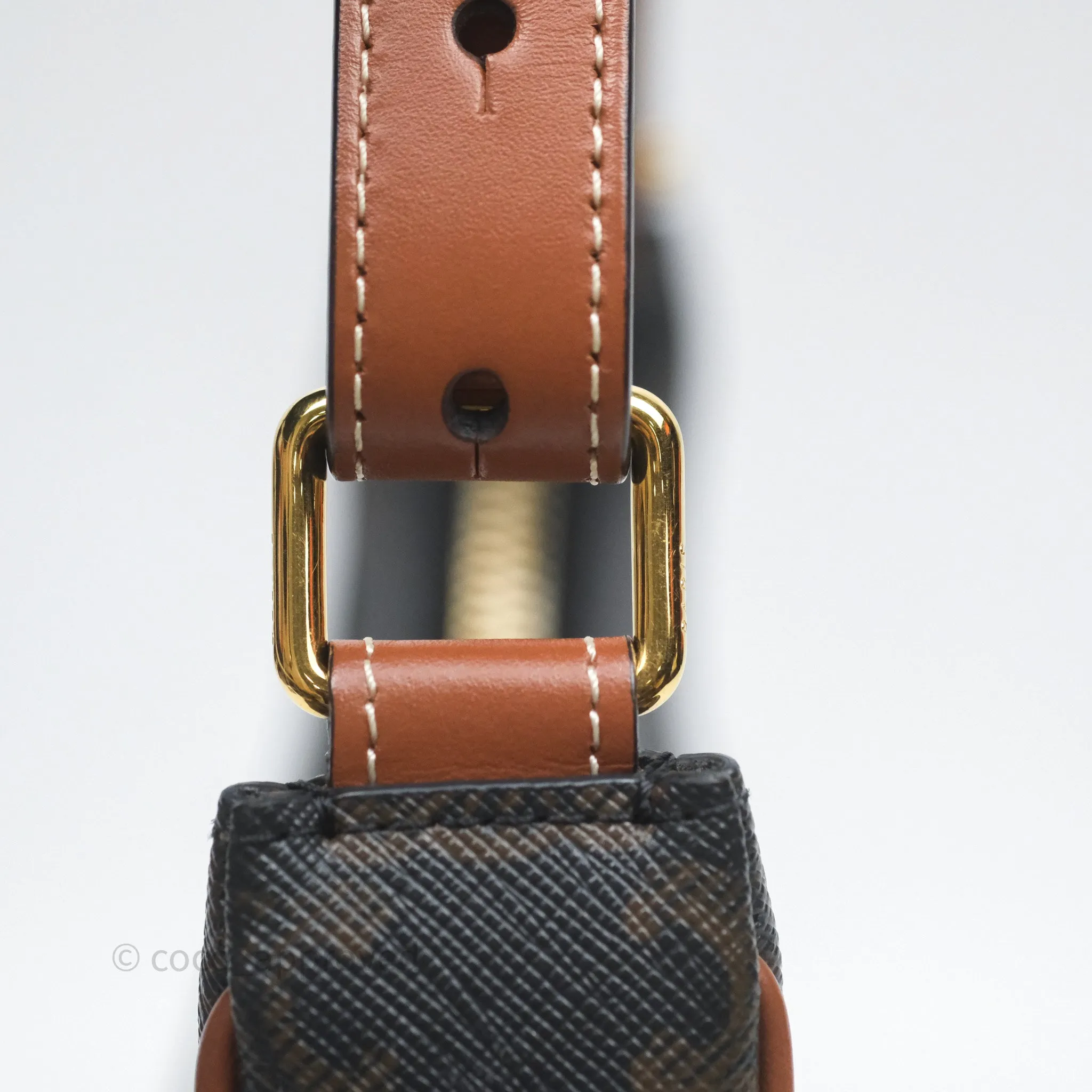Celine Ava Bag In Triomphe Canvas Calfskin Tan