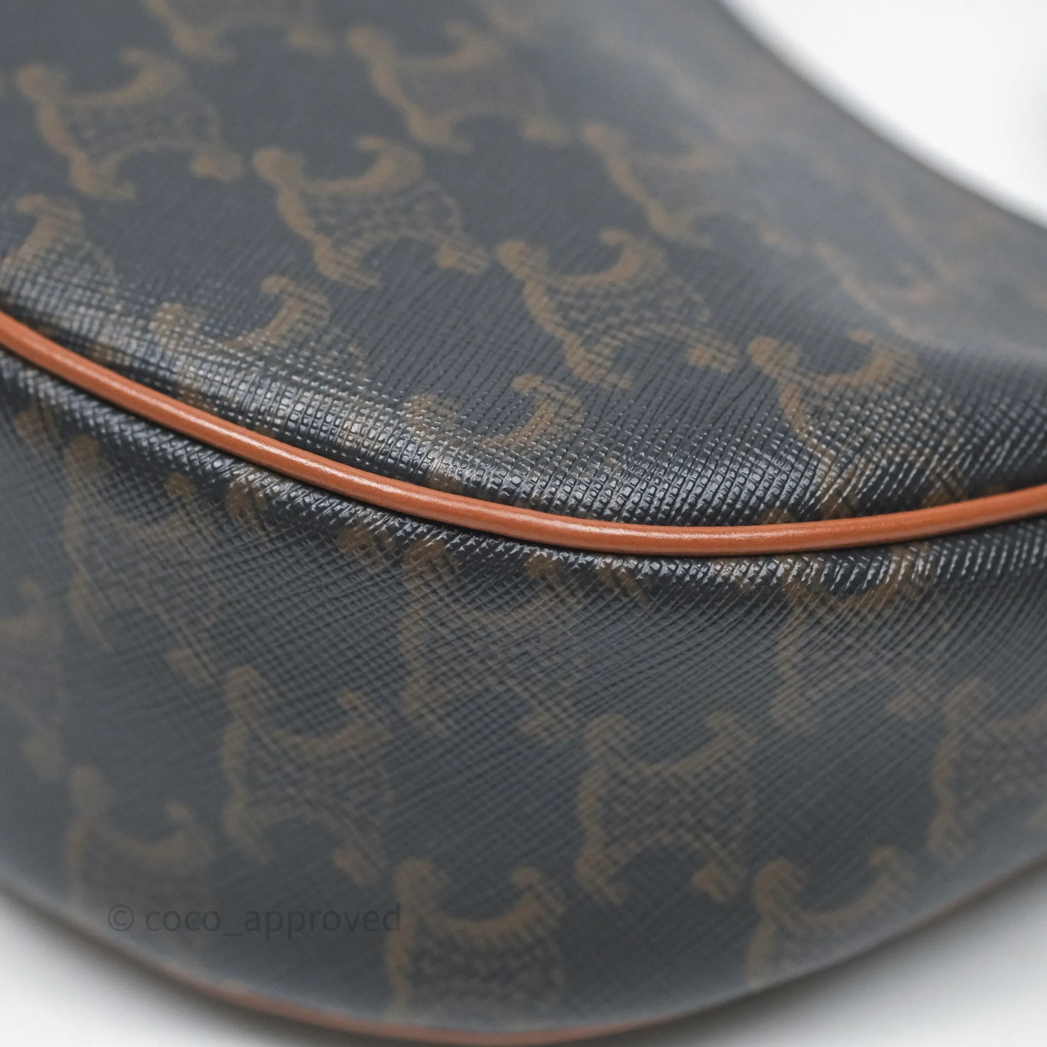 Celine Ava Bag In Triomphe Canvas Calfskin Tan