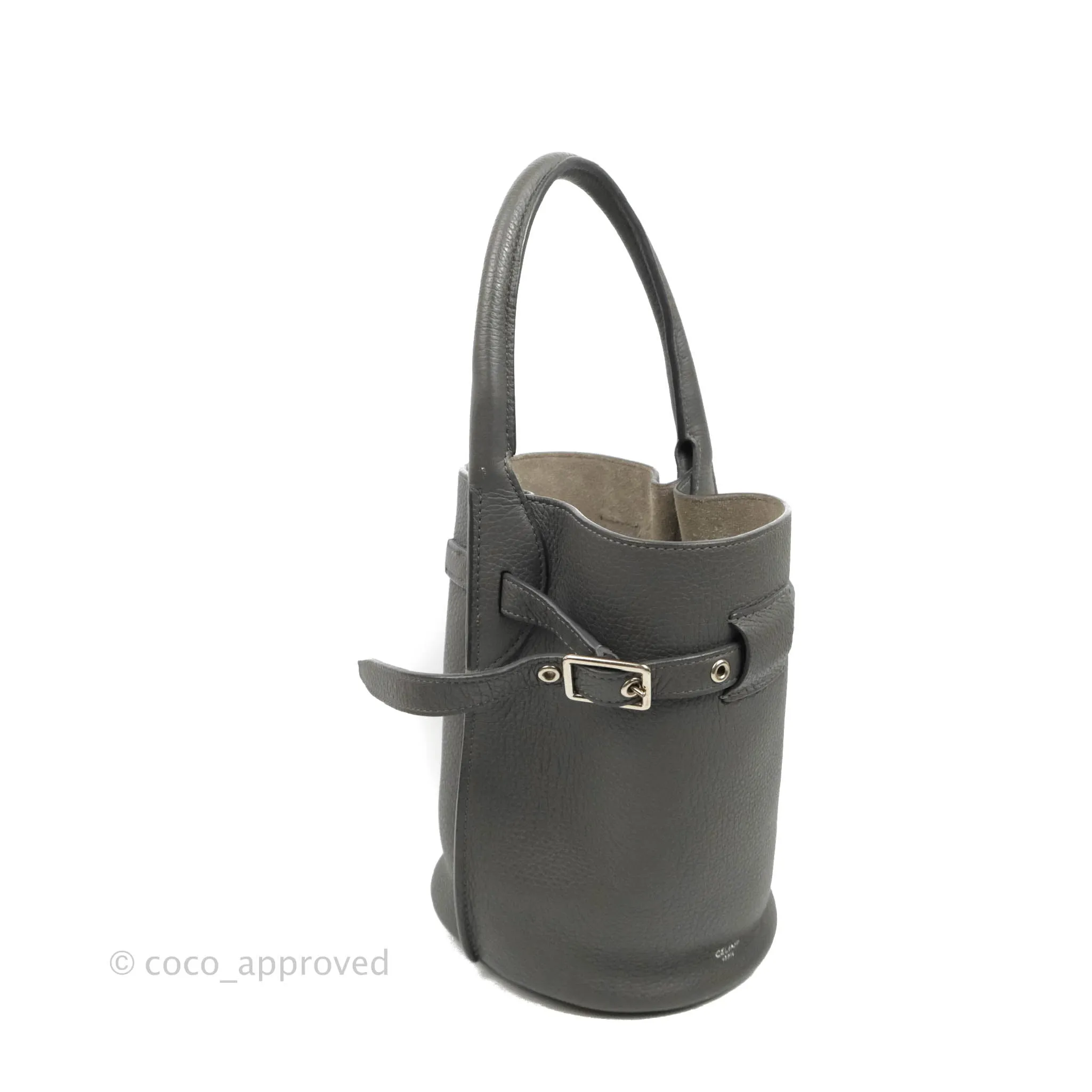 Celine Big Bag Nano Bucket Grey Grained Calfskin