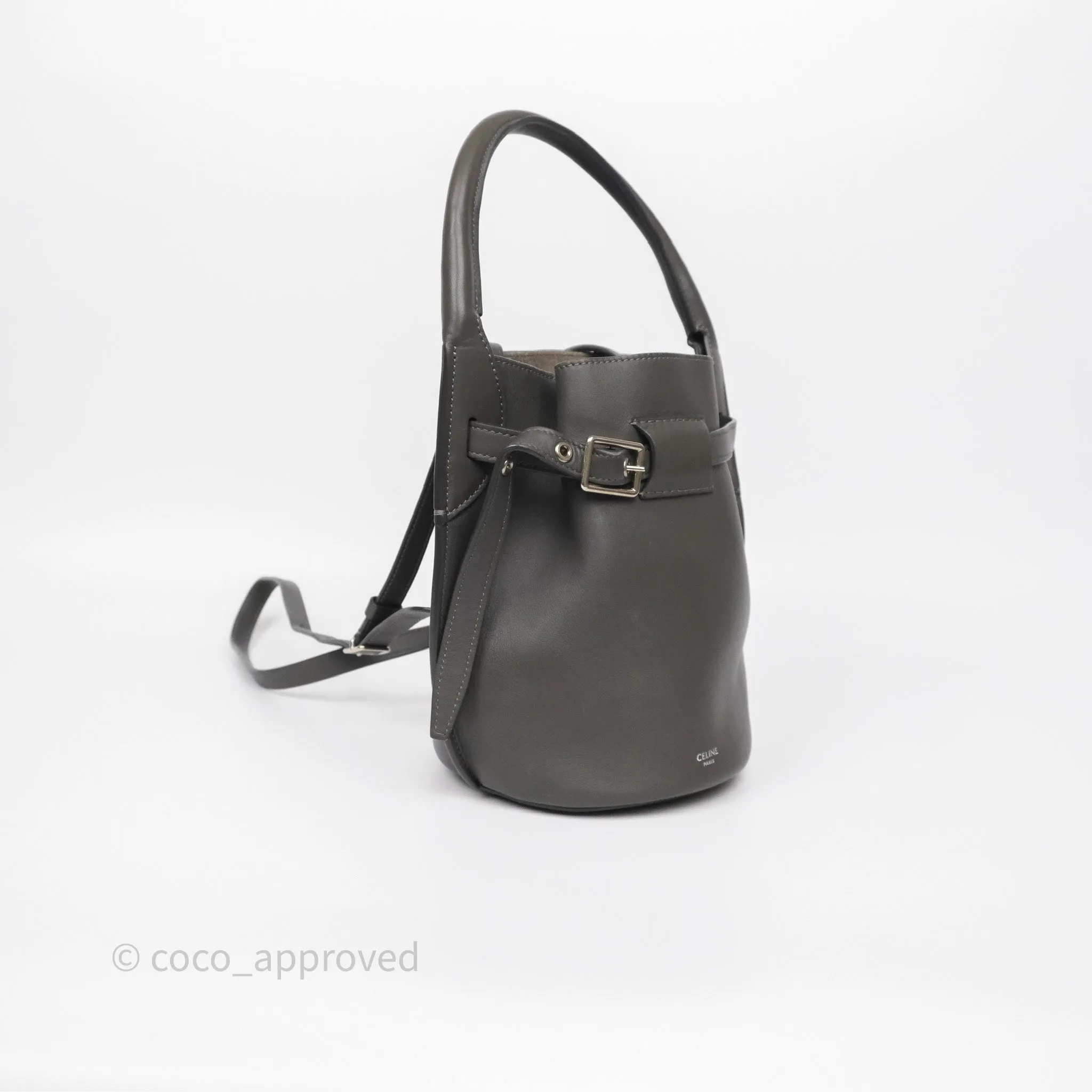 Celine Big Bag Nano Bucket Grey Smooth Calfskin